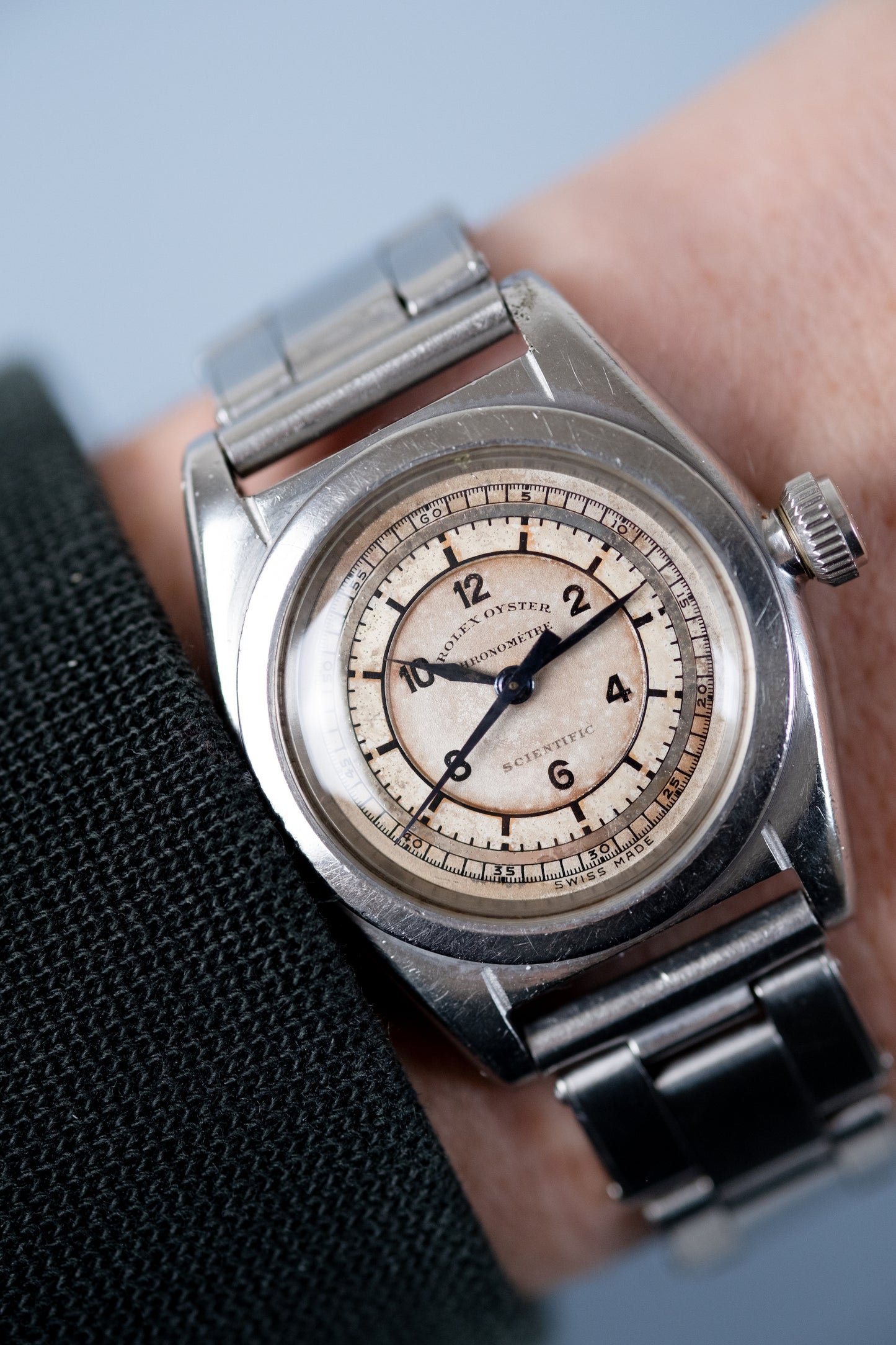 ROLEX Sector Dial "Scientific" Chronometre Flat Back RARE Ref. 2765 (1940)