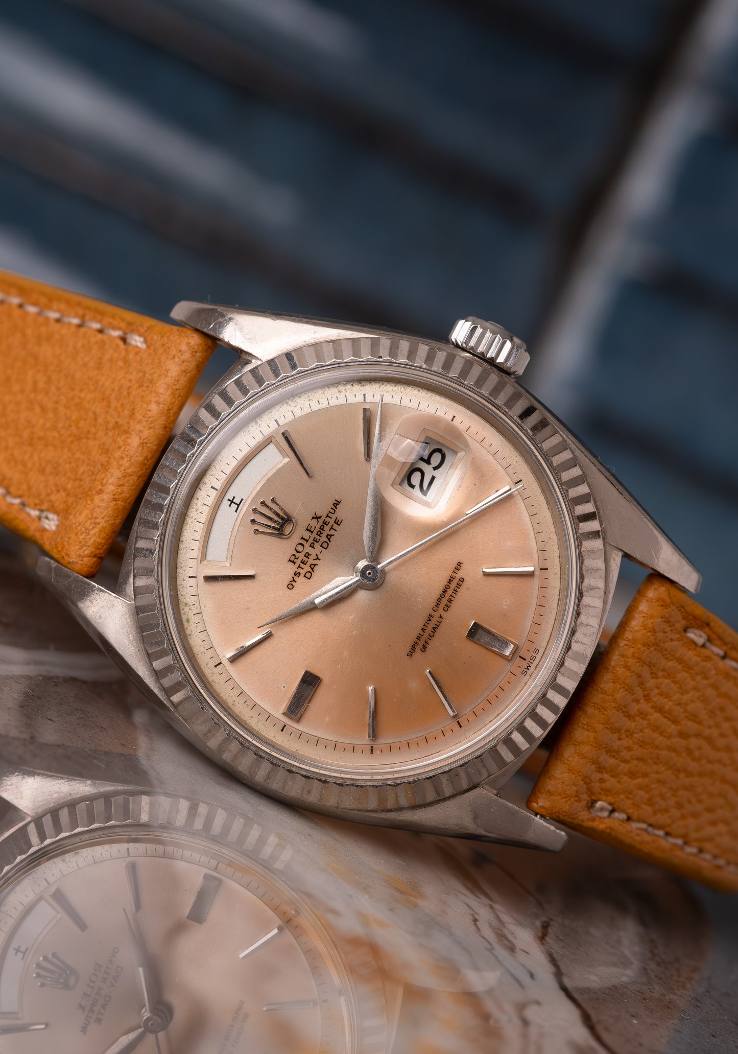 ROLEX Day Date Reference 1803 Tropical Salmon Pink Dial No lume Kanji Japanese Disc (1962)