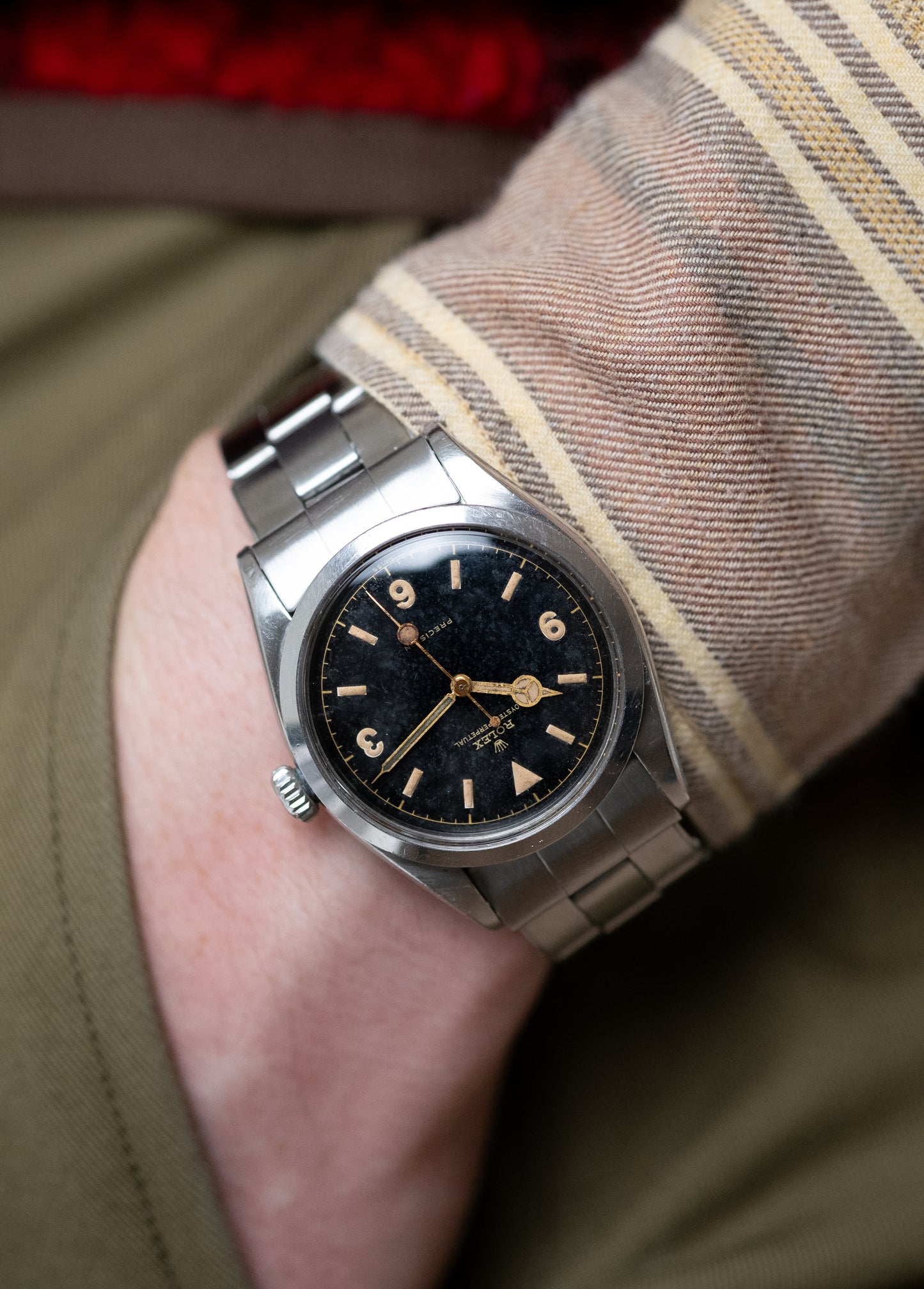 ROLEX Explorer Ref. 6150 Gilt Chapter Ring Swiss only Lollipop Dial (1953)