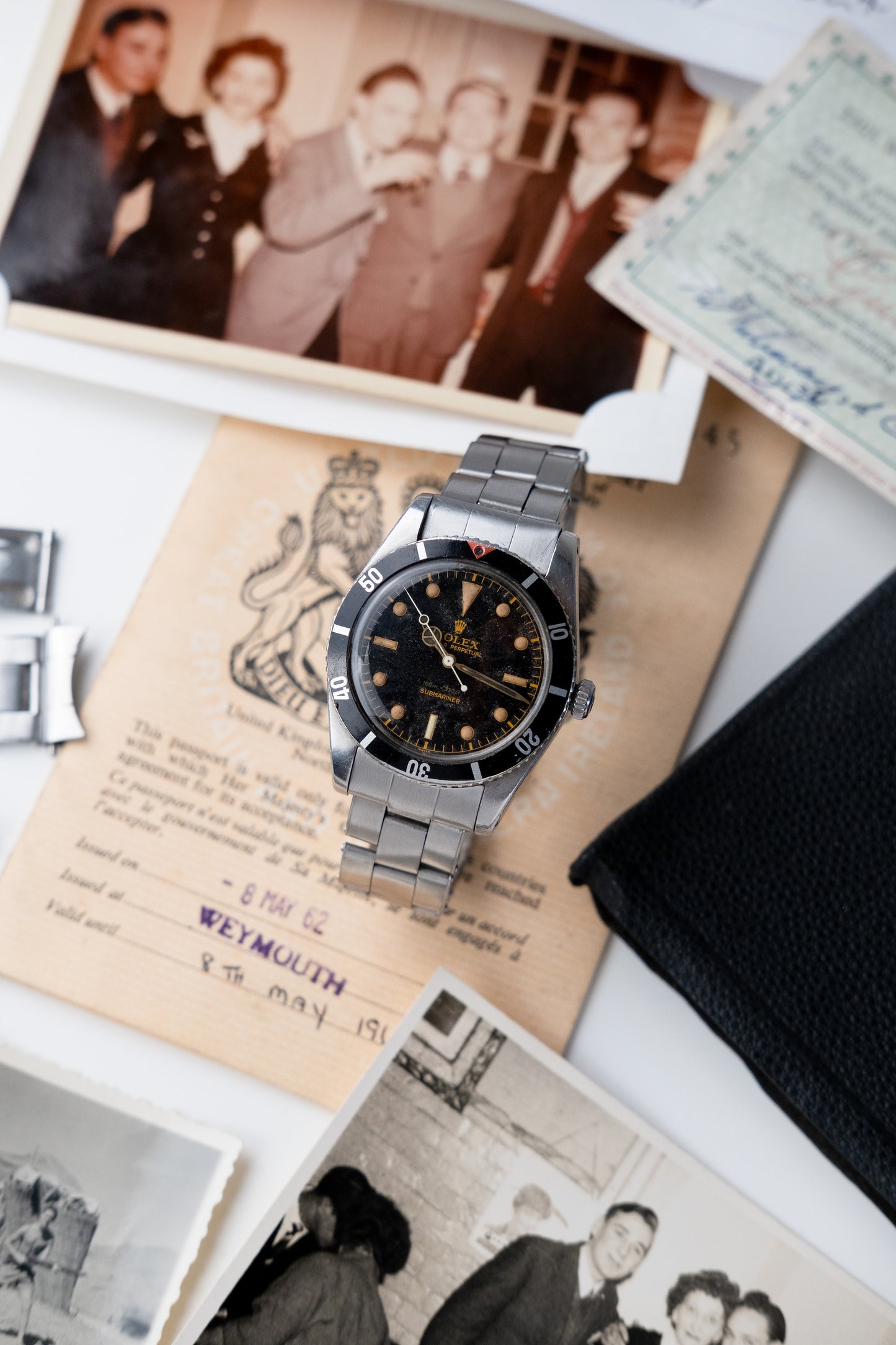 ROLEX Small Crown Submariner Ref. 6536/1 Red Triangle Collectors Set Full History (1957)