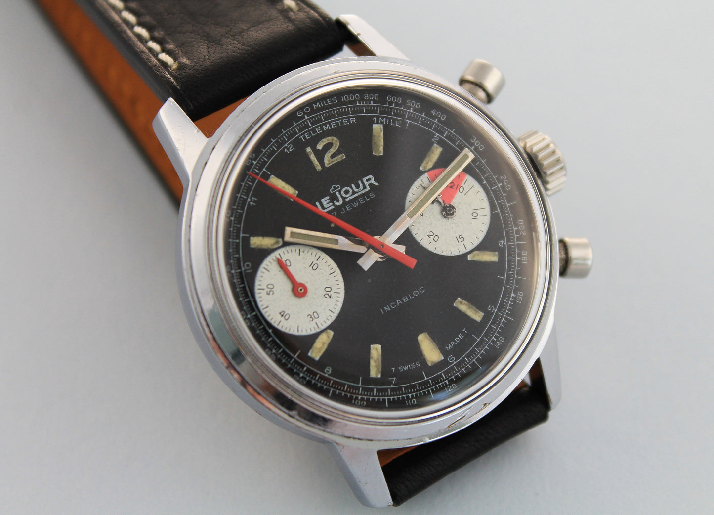 LEJOUR Reverse Panda Dial Chronograph Valjoux 7733 (c.1960's)
