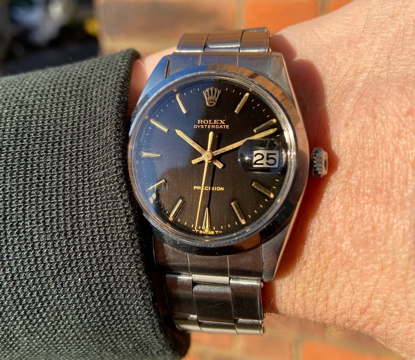 ROLEX Oysterdate Precision Black Gilt Dial Ref. 6694 (1966)