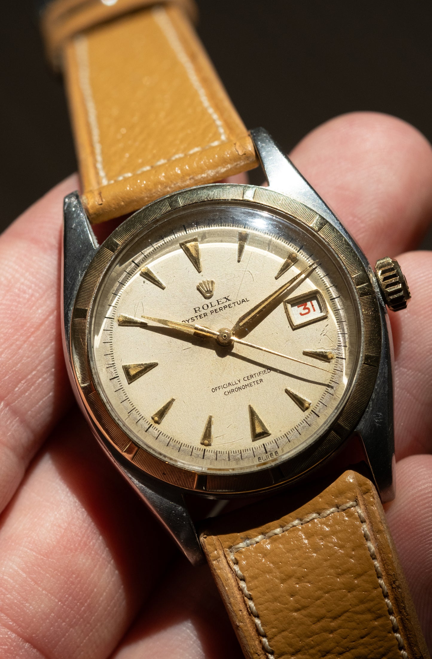 ROLEX Oyster Perpetual "Ovettone" Big Bubbleback Ref. 6105 (1953)