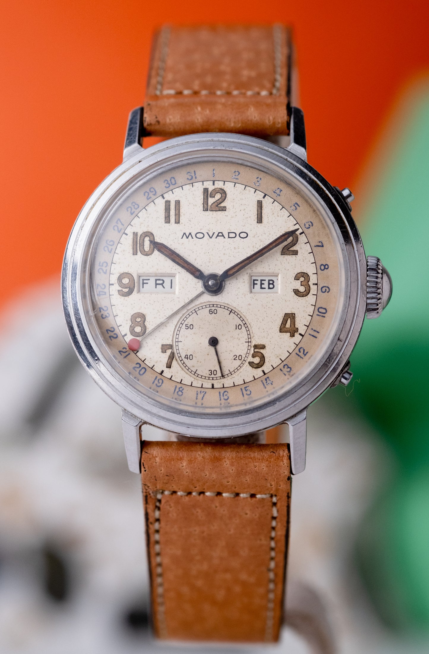 MOVADO Triple Calendar Arabic Numerals (c. 1950s)