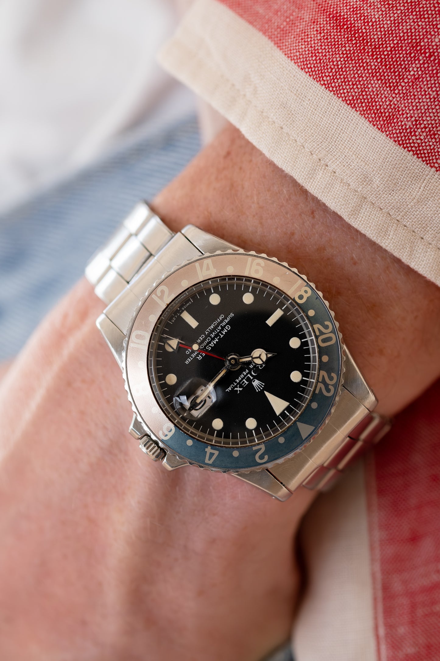 ROLEX GMT Master Ref. 1675 Long E Faded Fat Font Pepsi (1971)