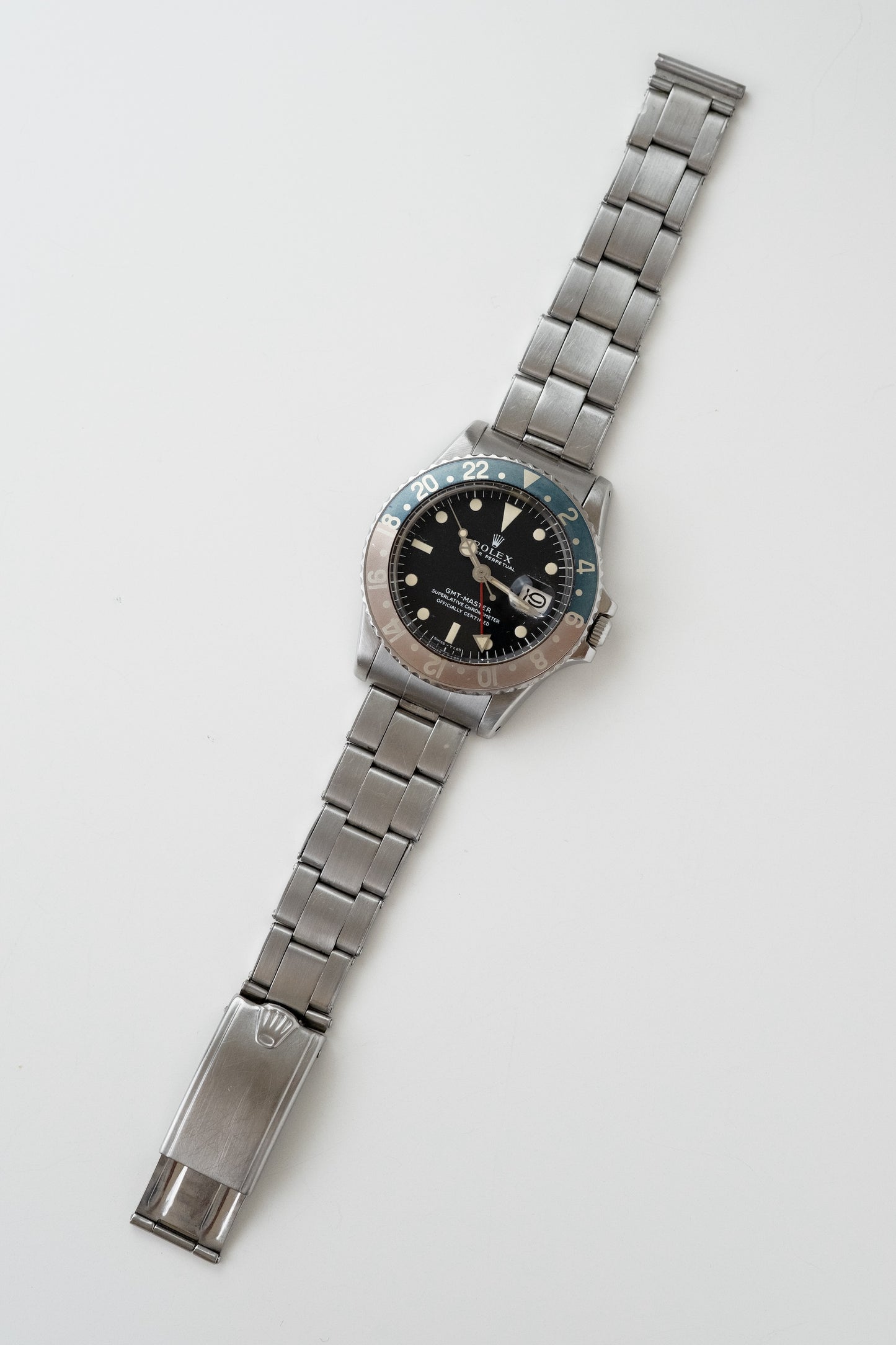 ROLEX GMT Master Ref. 1675 Long E Faded Fat Font Pepsi (1971)