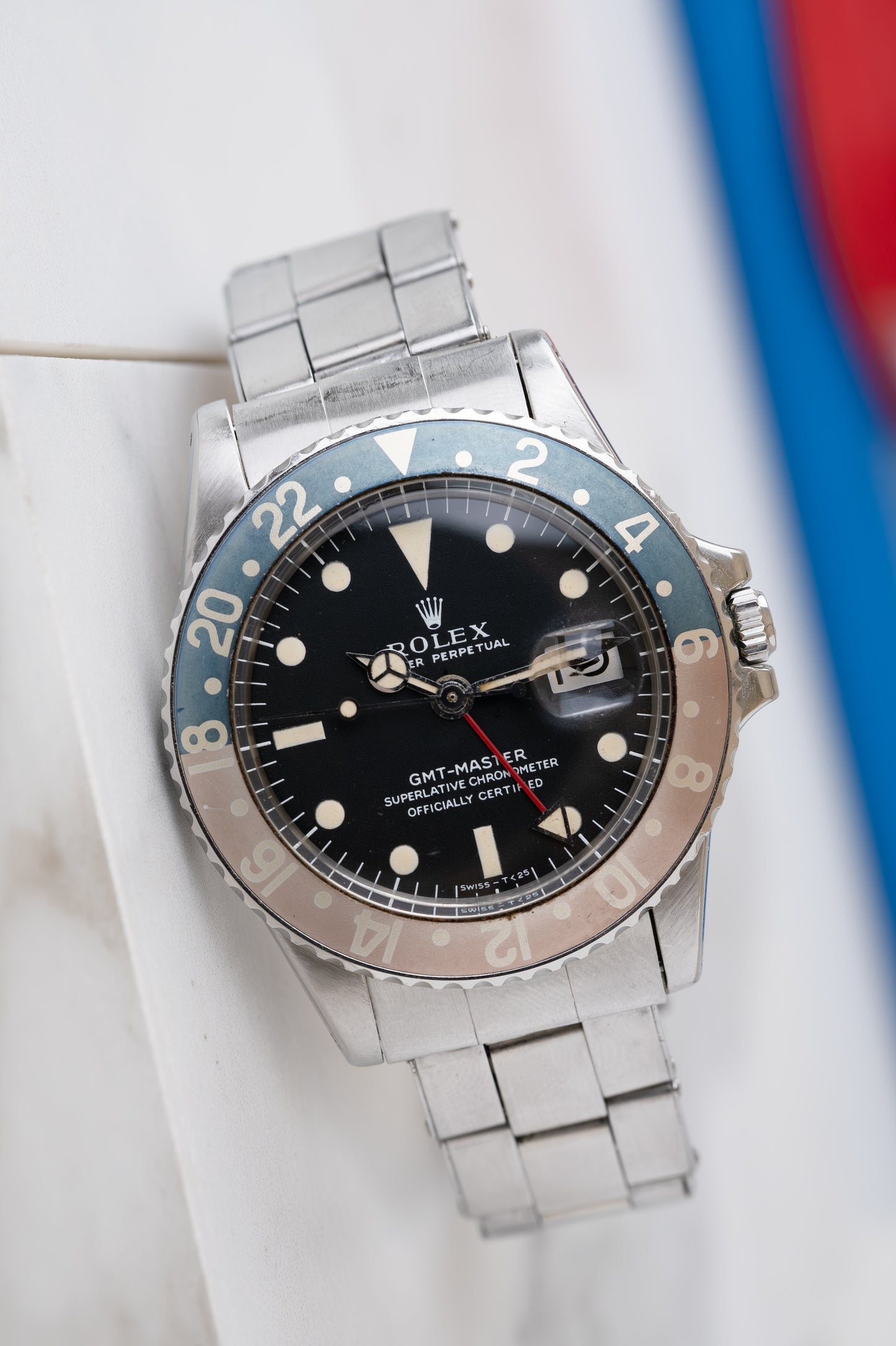 ROLEX GMT Master Ref. 1675 Long E Faded Fat Font Pepsi (1971)
