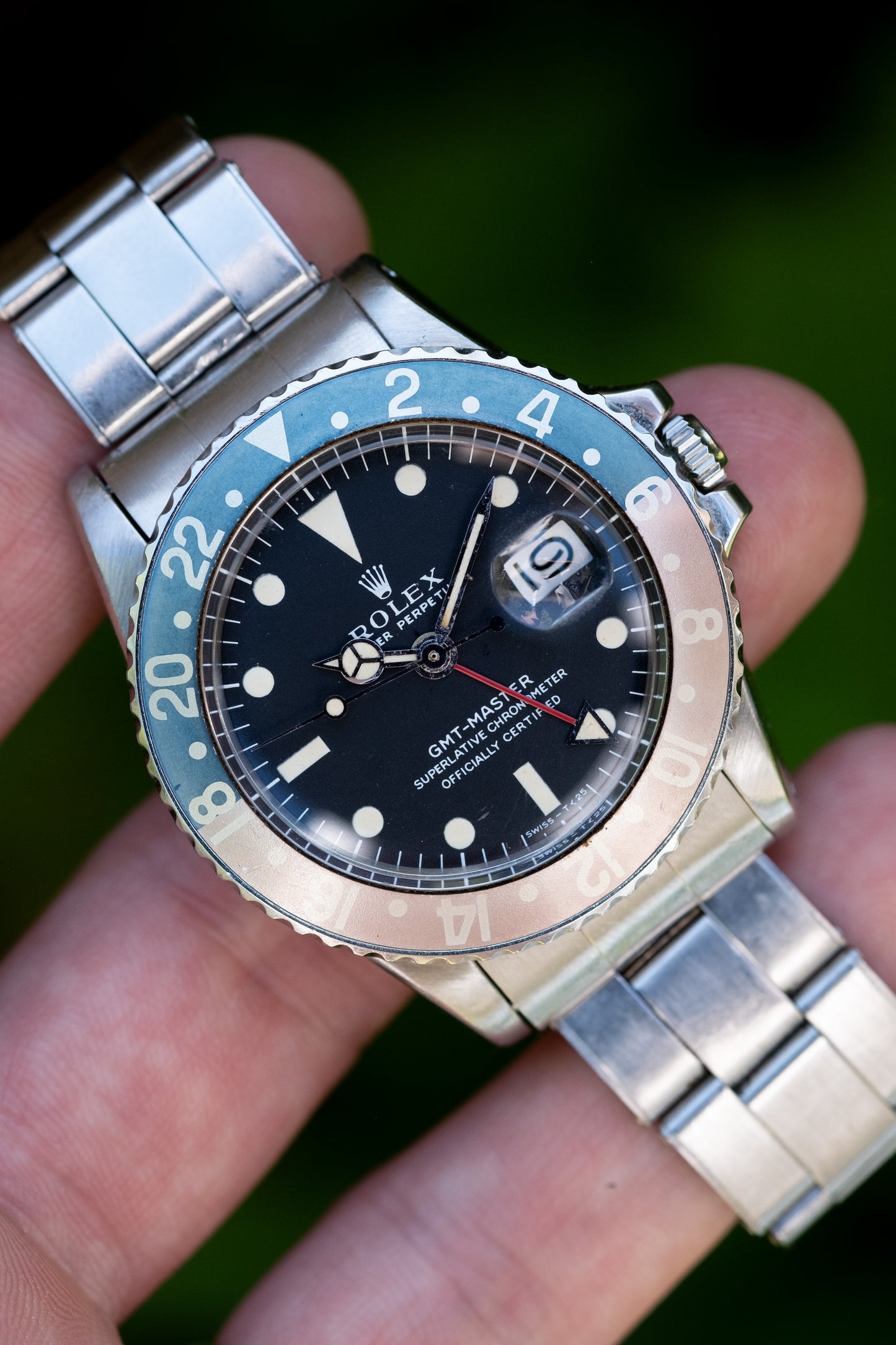 ROLEX GMT Master Ref. 1675 Long E Faded Fat Font Pepsi (1971)