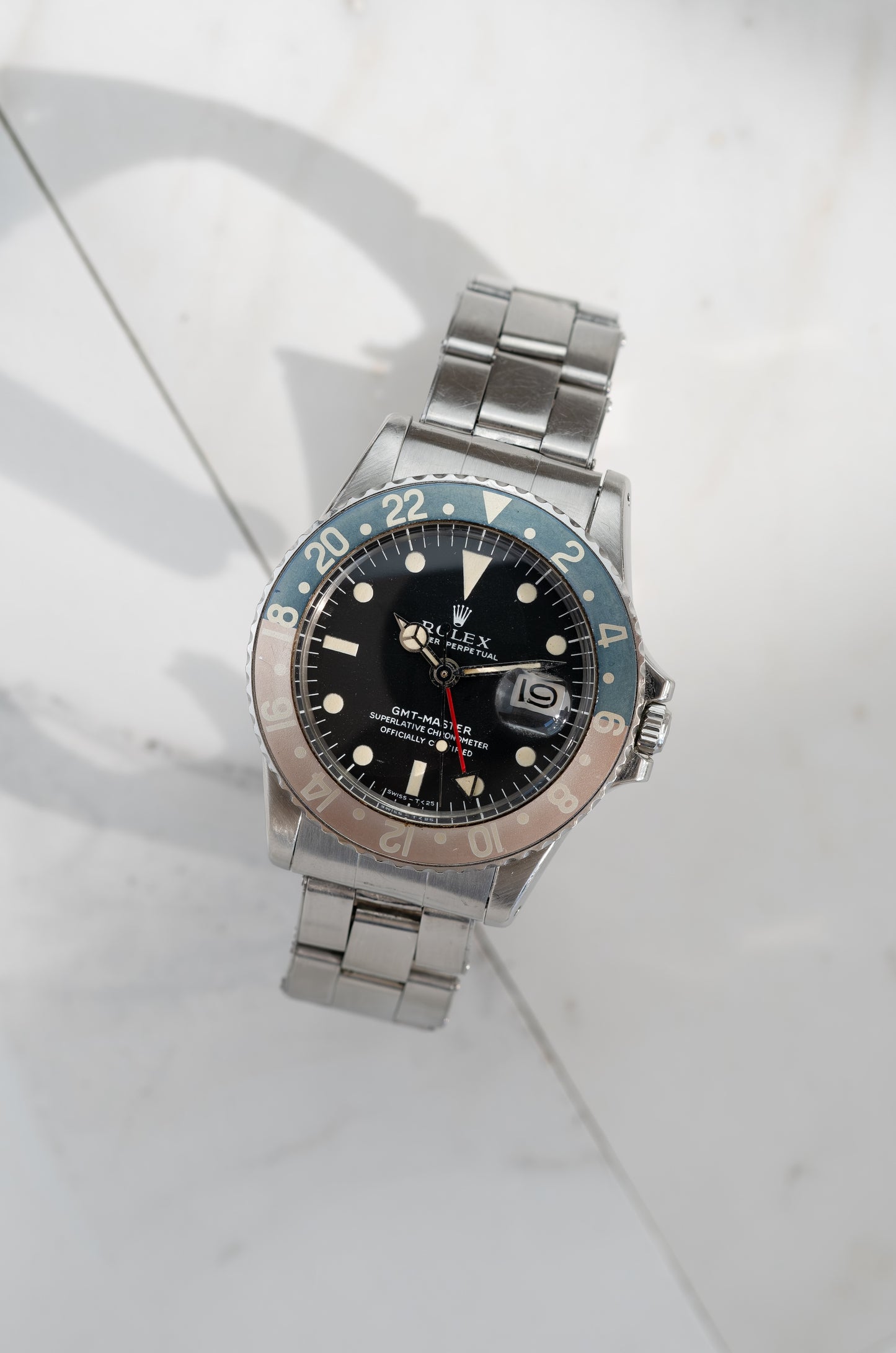 ROLEX GMT Master Ref. 1675 Long E Faded Fat Font Pepsi (1971)