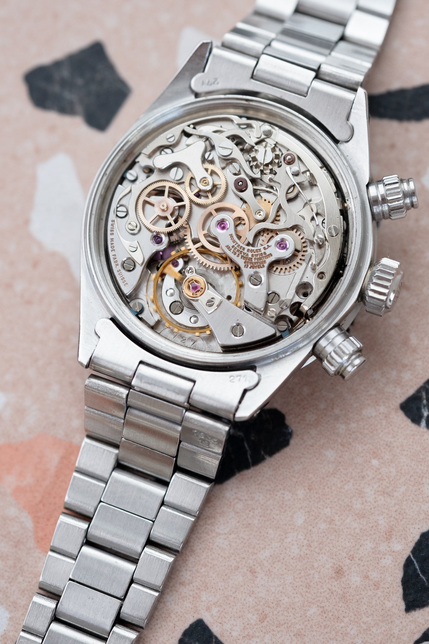 ROLEX Oyster Cosmograph ROC  No Daytona Ref. 6265 Mk1 Bezel - boxes, booklets and purchase receipt (1971)