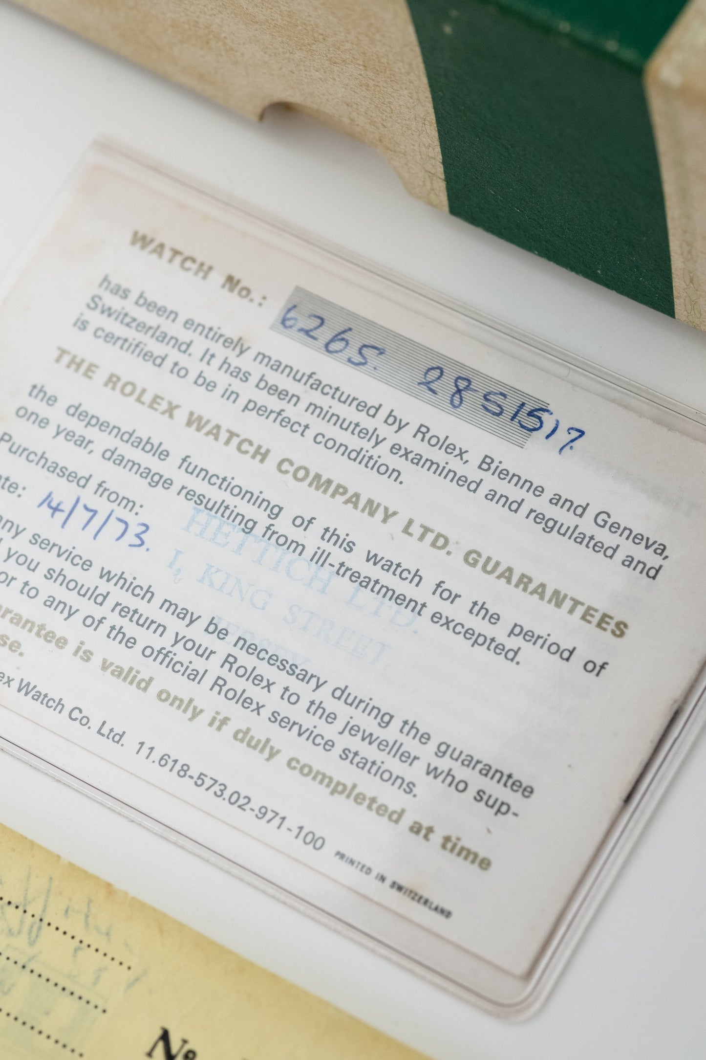 ROLEX Oyster Cosmograph ROC  No Daytona Ref. 6265 Mk1 Bezel - boxes, booklets and purchase receipt (1971)