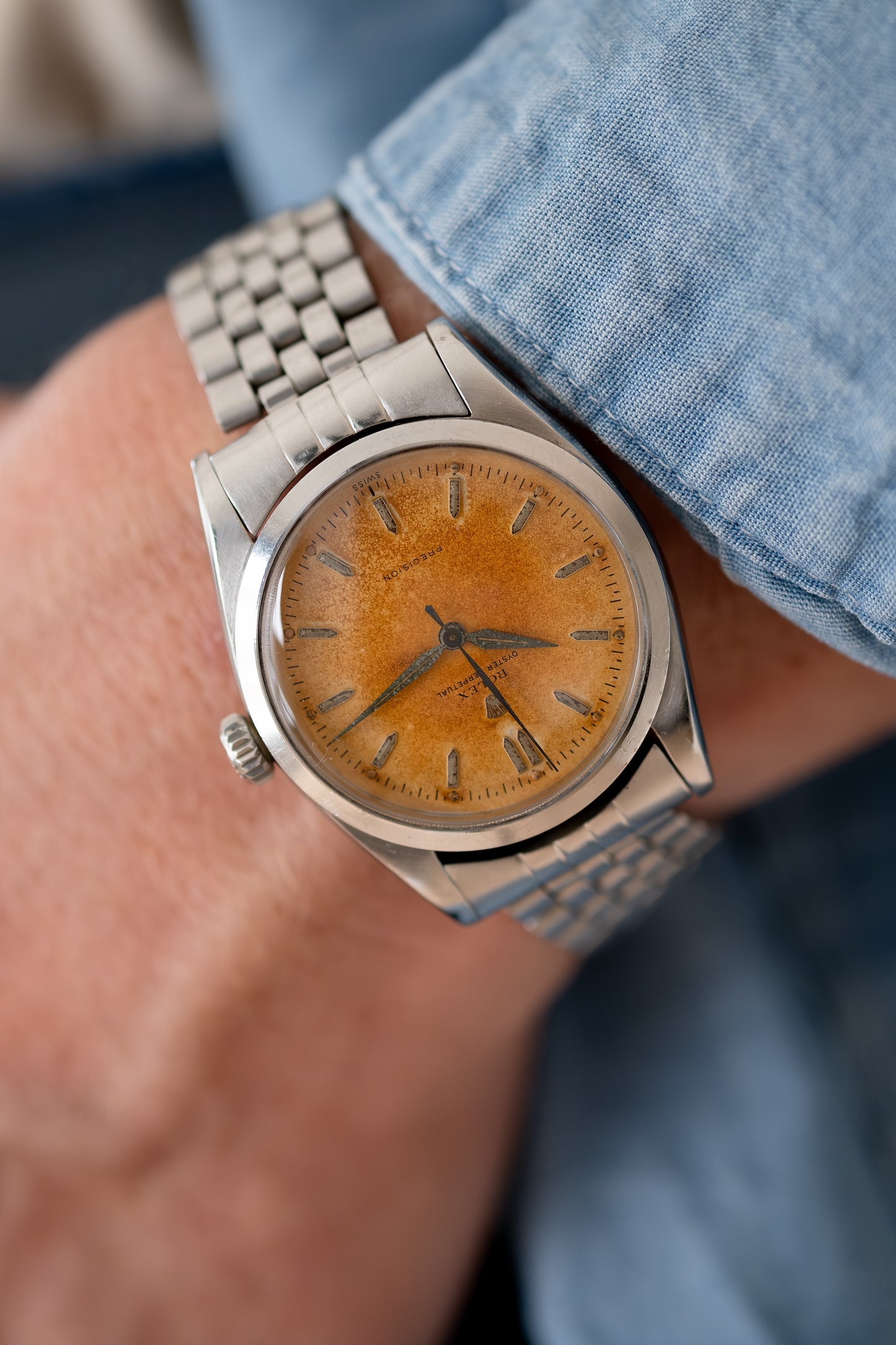 ROLEX Oyster Perpetual Tropical Pre Explorer Ovettone Ref. 6298 (1953)