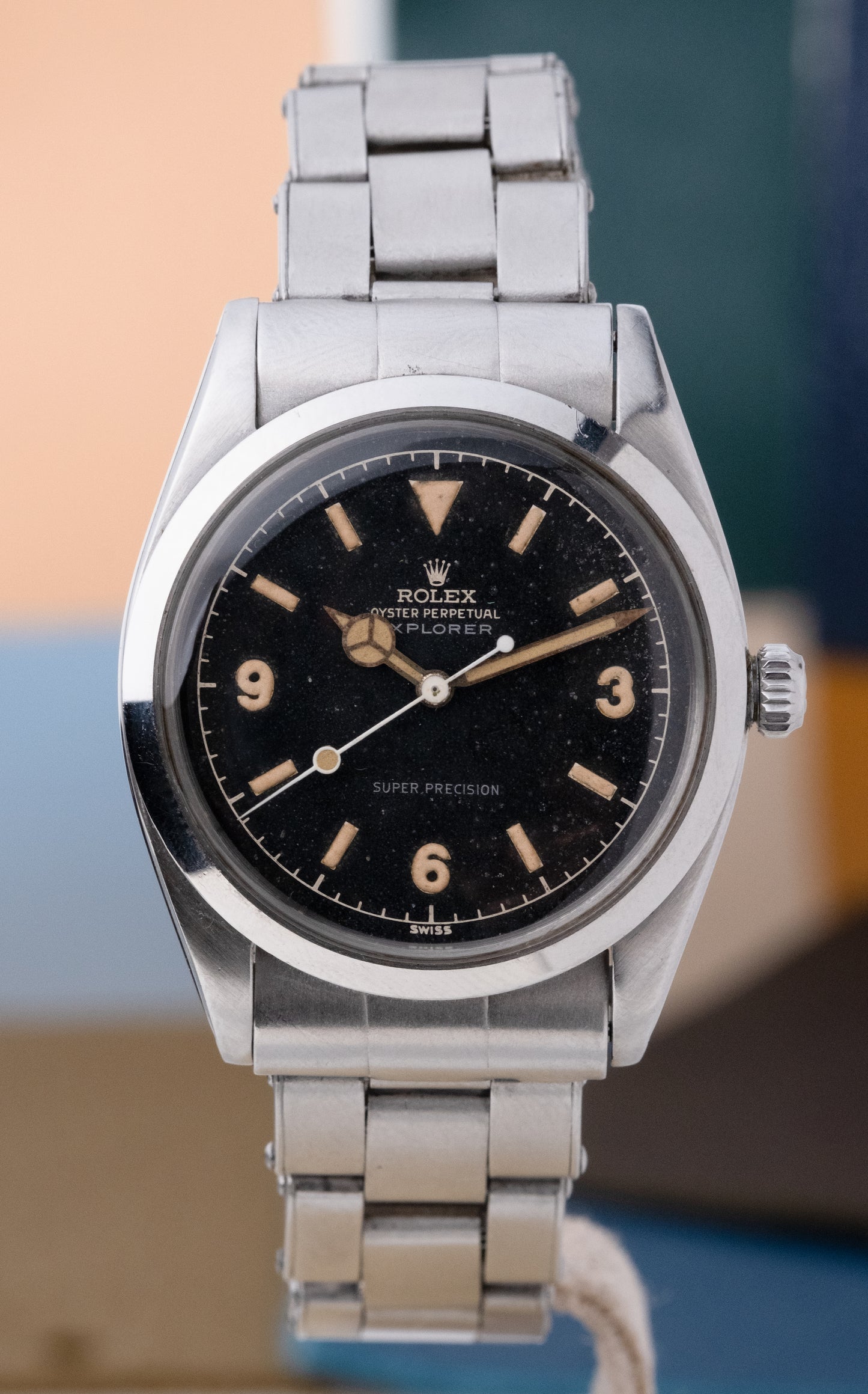 ROLEX Explorer Gilt Dial Ref. 5504 Box, Guarantee + Service Papers (1958)
