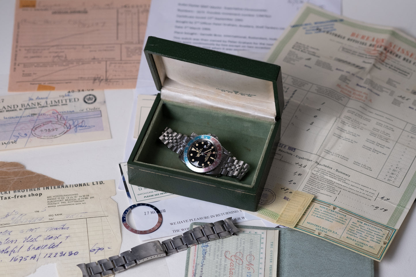 ROLEX GMT Master Ref. 1675 Gilt Gloss Mirror Dial Full Set (1966)