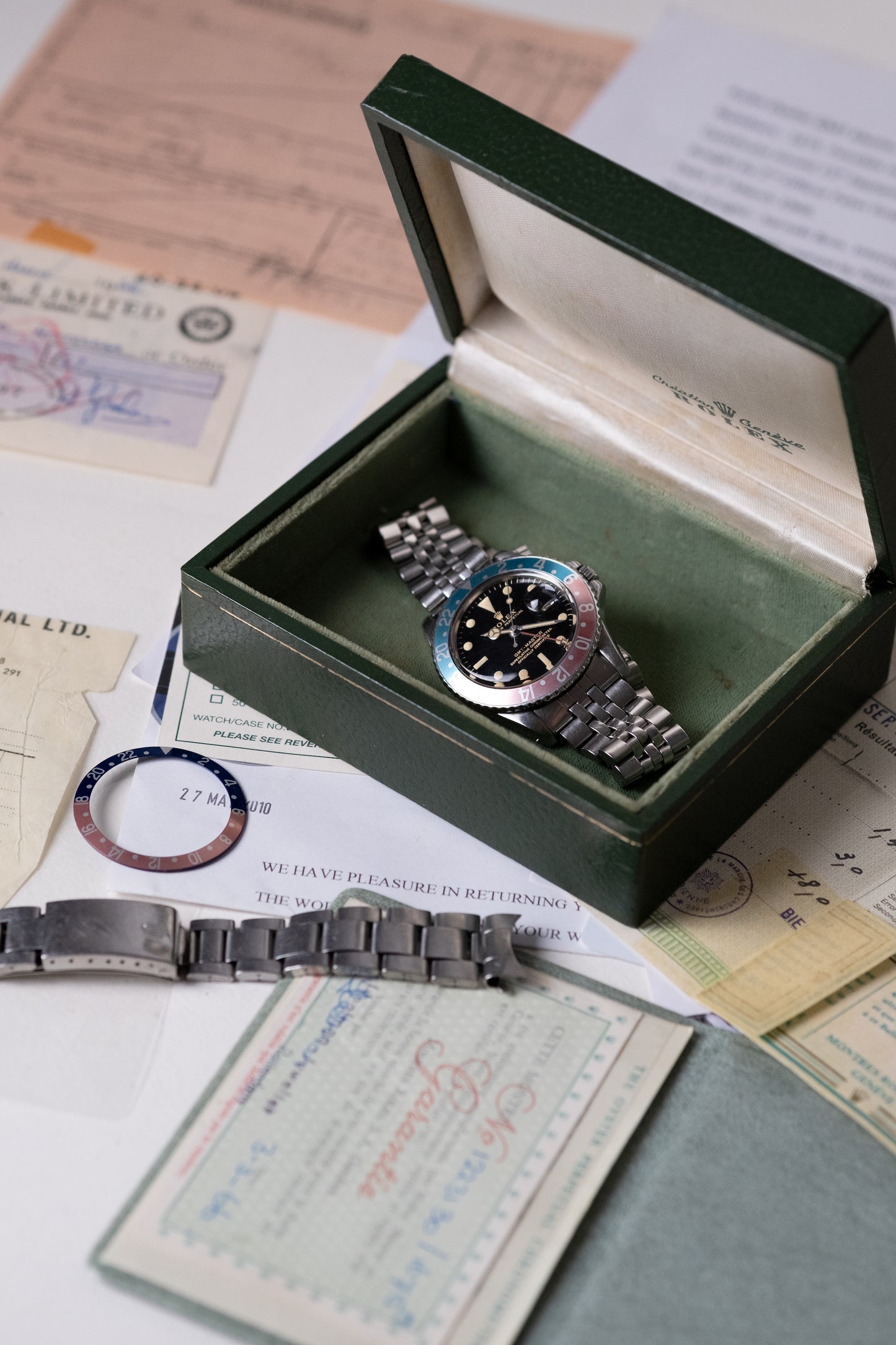 ROLEX GMT Master Ref. 1675 Gilt Gloss Mirror Dial Full Set (1966)
