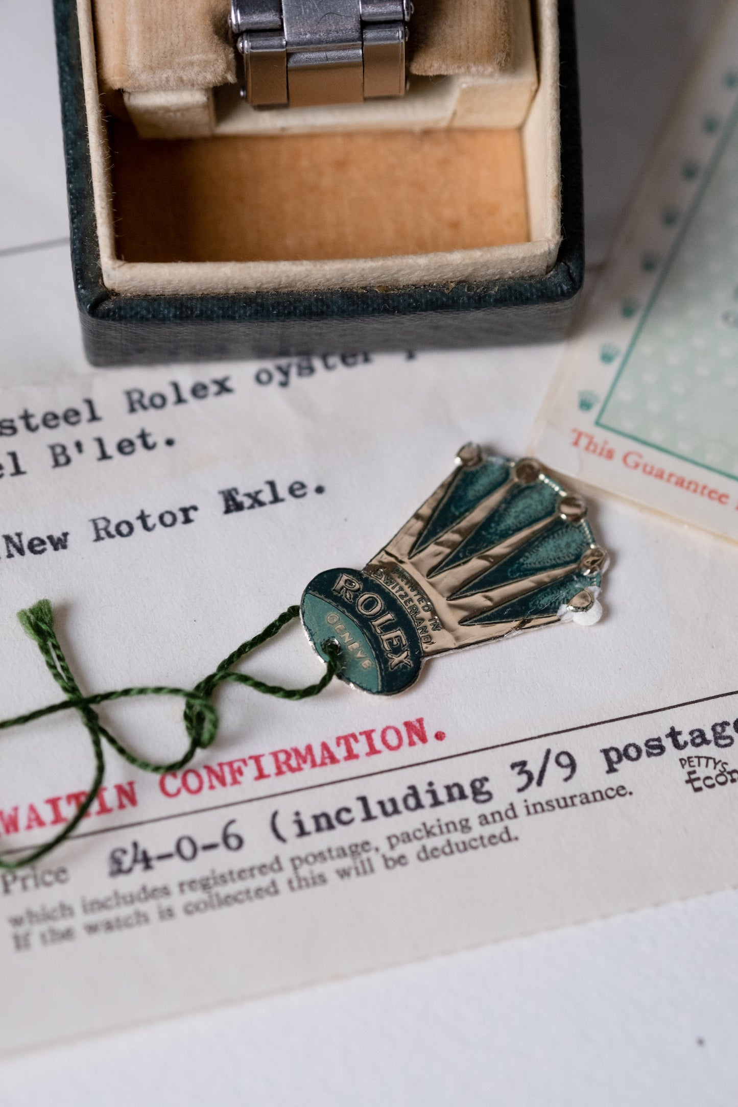 ROLEX Explorer Gilt Dial Ref. 5504 Box, Guarantee + Service Papers (1958)