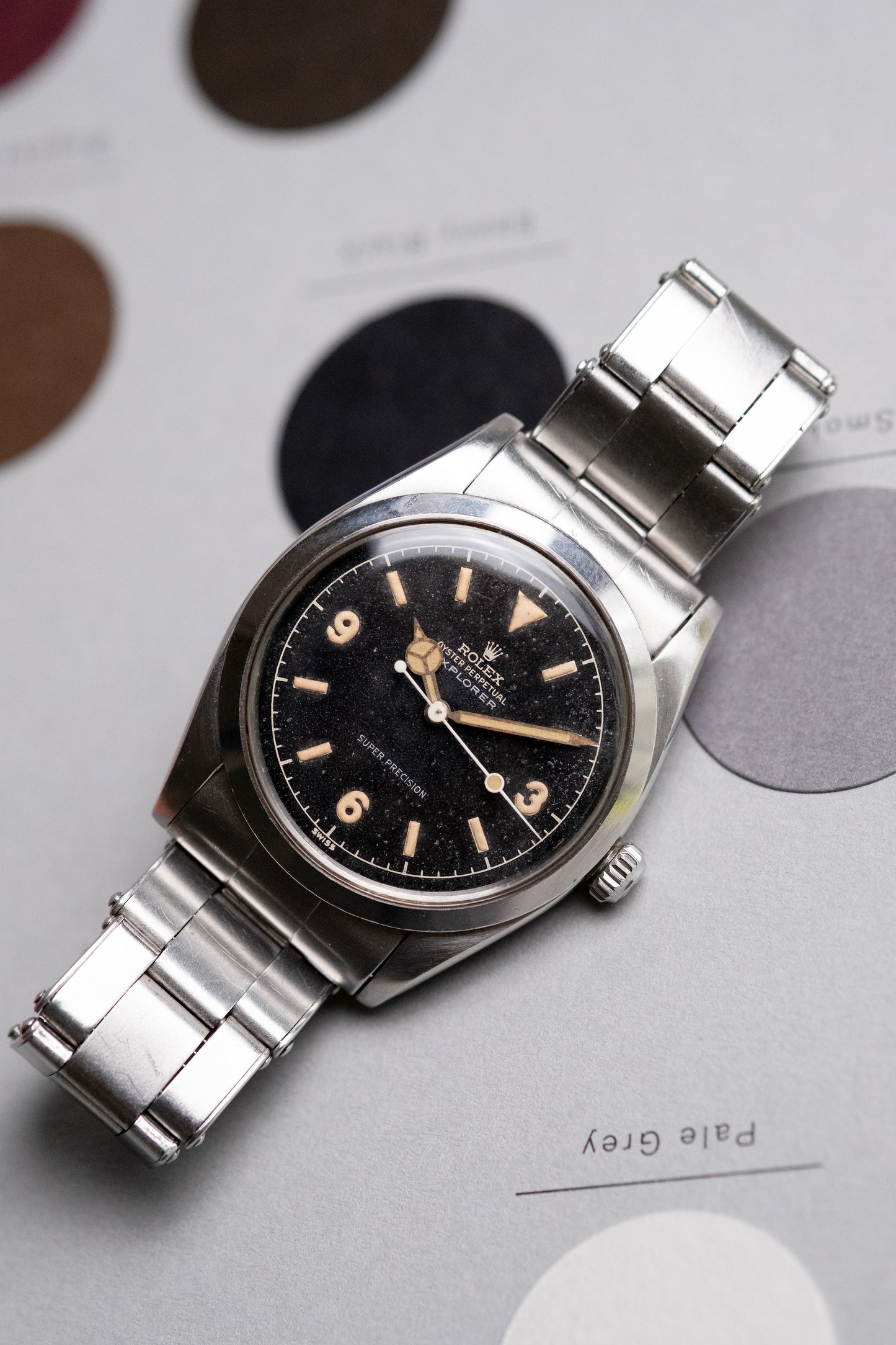 ROLEX Explorer Gilt Dial Ref. 5504 Box, Guarantee + Service Papers (1958)