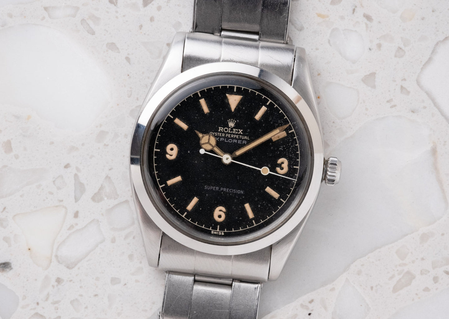 ROLEX Explorer Gilt Dial Ref. 5504 Box, Guarantee + Service Papers (1958)