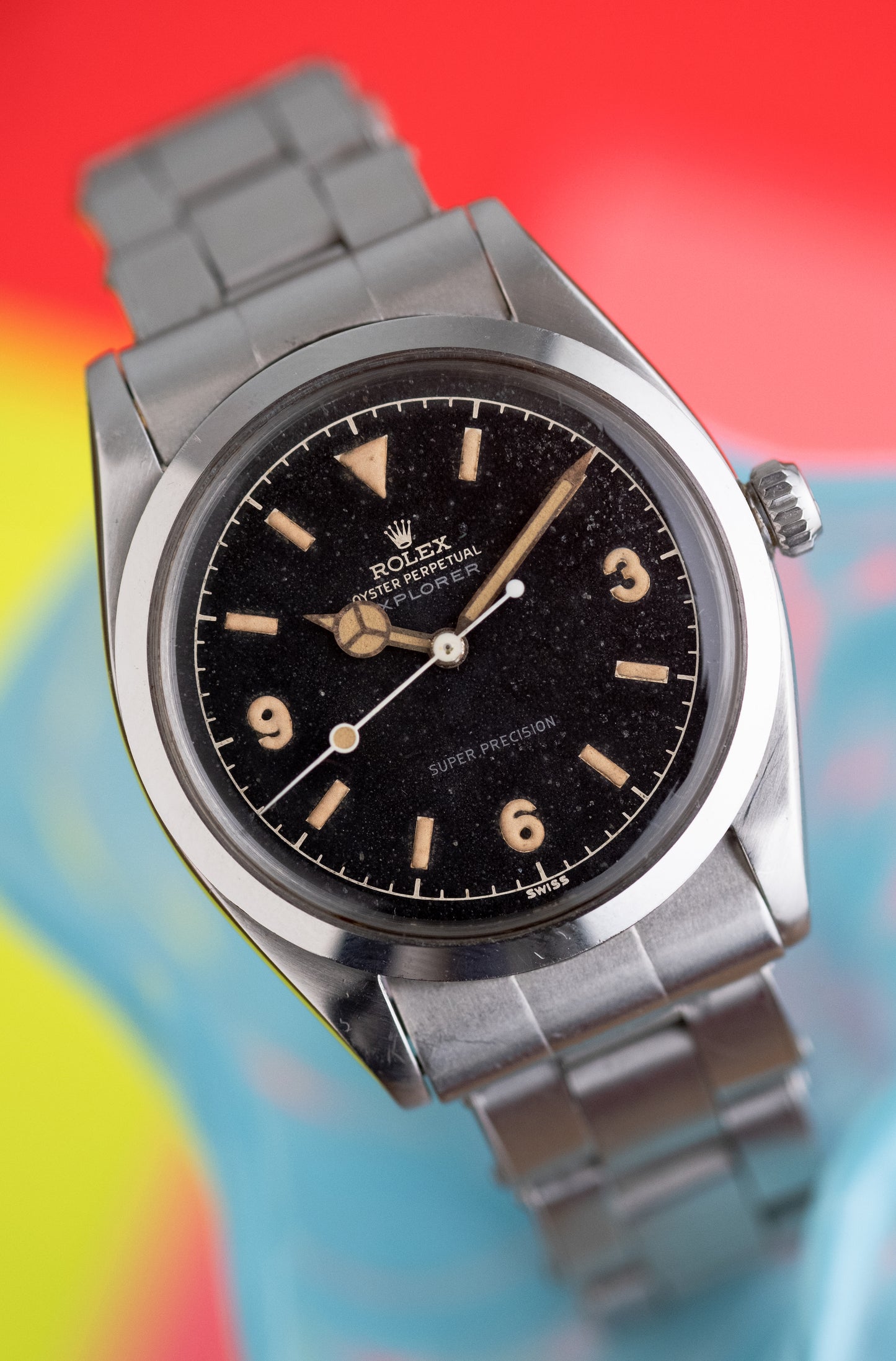ROLEX Explorer Gilt Dial Ref. 5504 Box, Guarantee + Service Papers (1958)