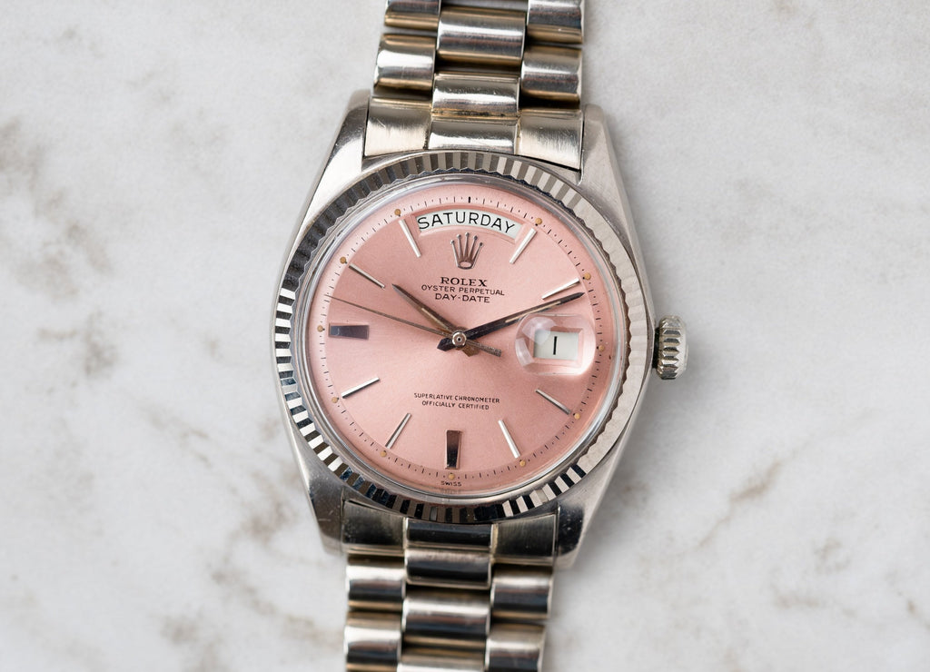 ROLEX Day Date Ref. 1803 Tropical Pink Dial Cigarette Hands White Gold (1963)