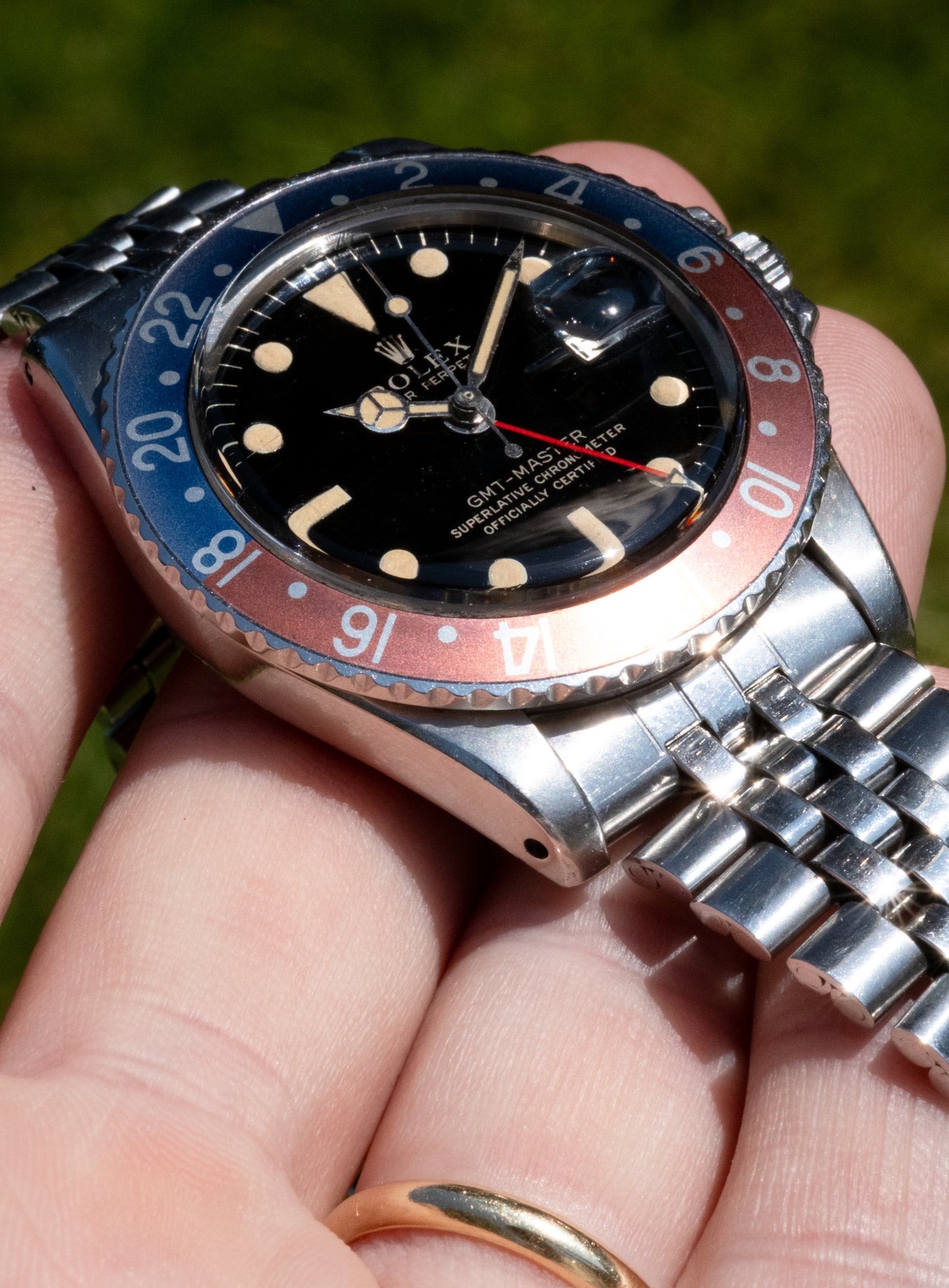 ROLEX GMT Master Ref. 1675 Gilt Mirror Gloss "Wide Swiss" Dial (1966)