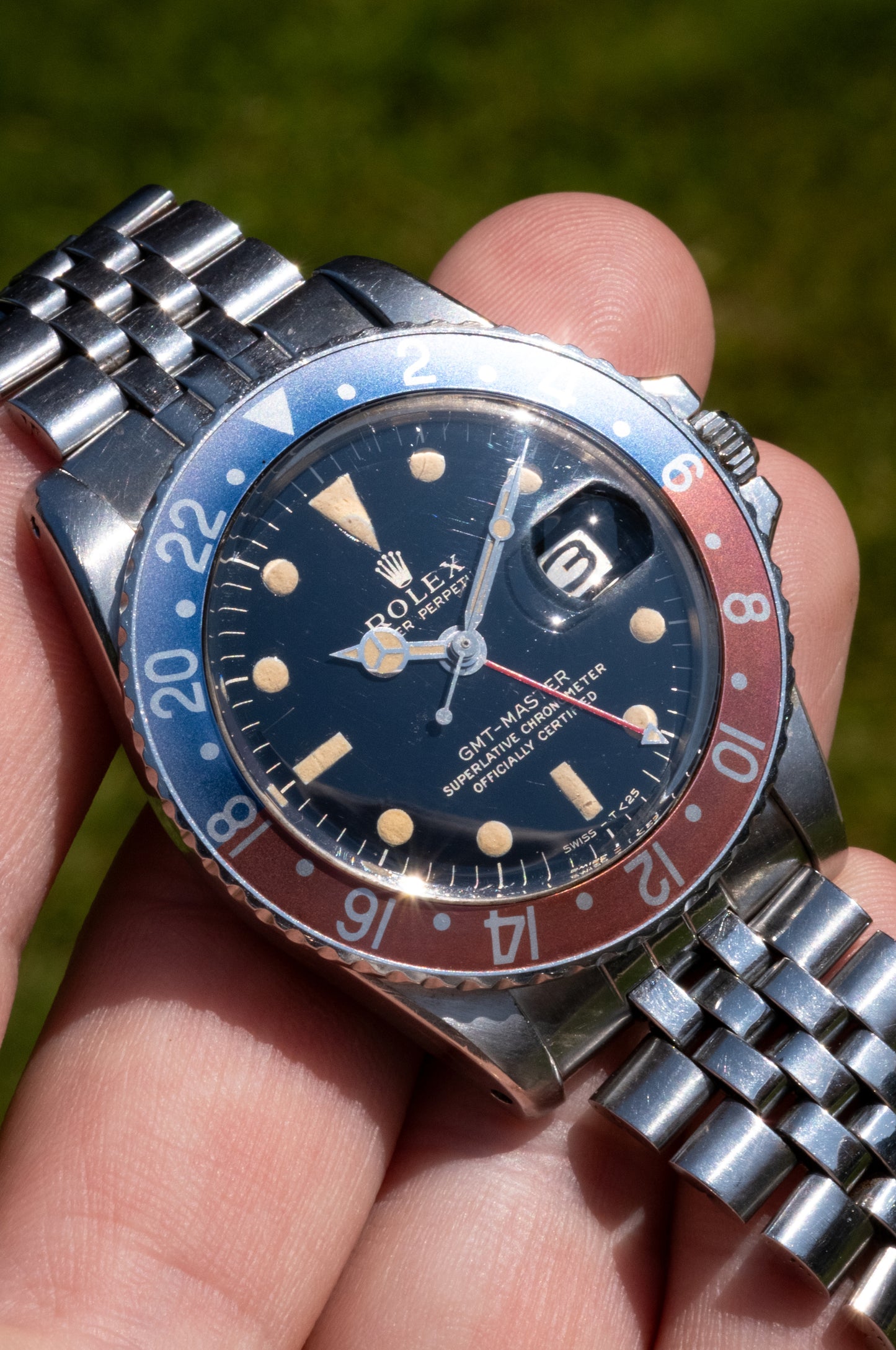 ROLEX GMT Master Ref. 1675 Gilt Mirror Gloss "Wide Swiss" Dial (1966)