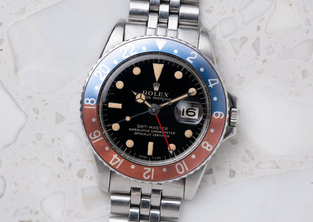 ROLEX GMT Master Ref. 1675 Gilt Mirror Gloss "Wide Swiss" Dial (1966)