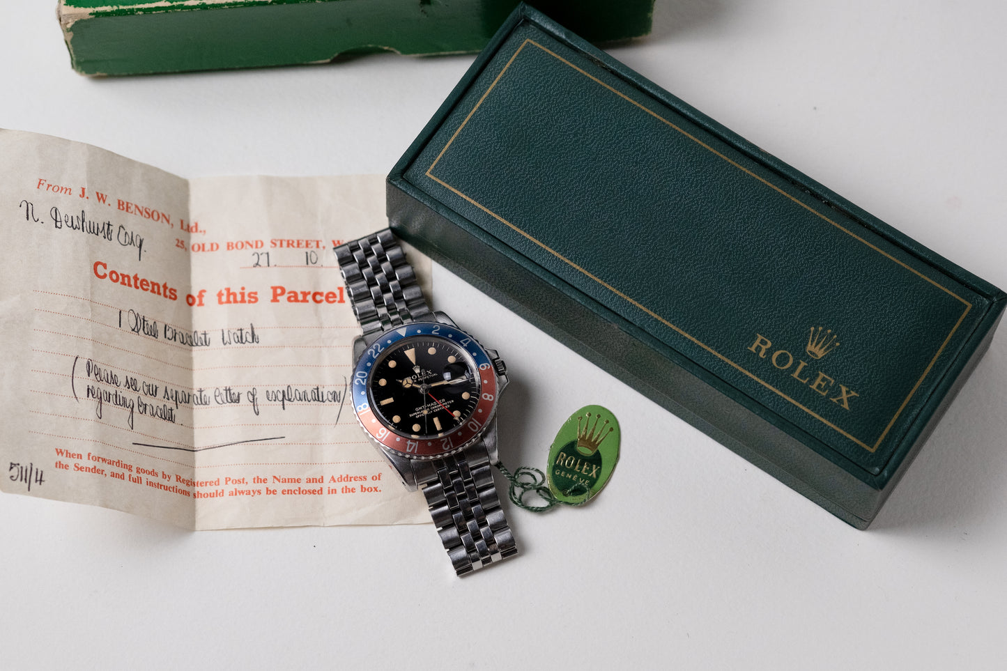 ROLEX GMT Master Ref. 1675 Gilt Mirror Gloss "Wide Swiss" Dial (1966)