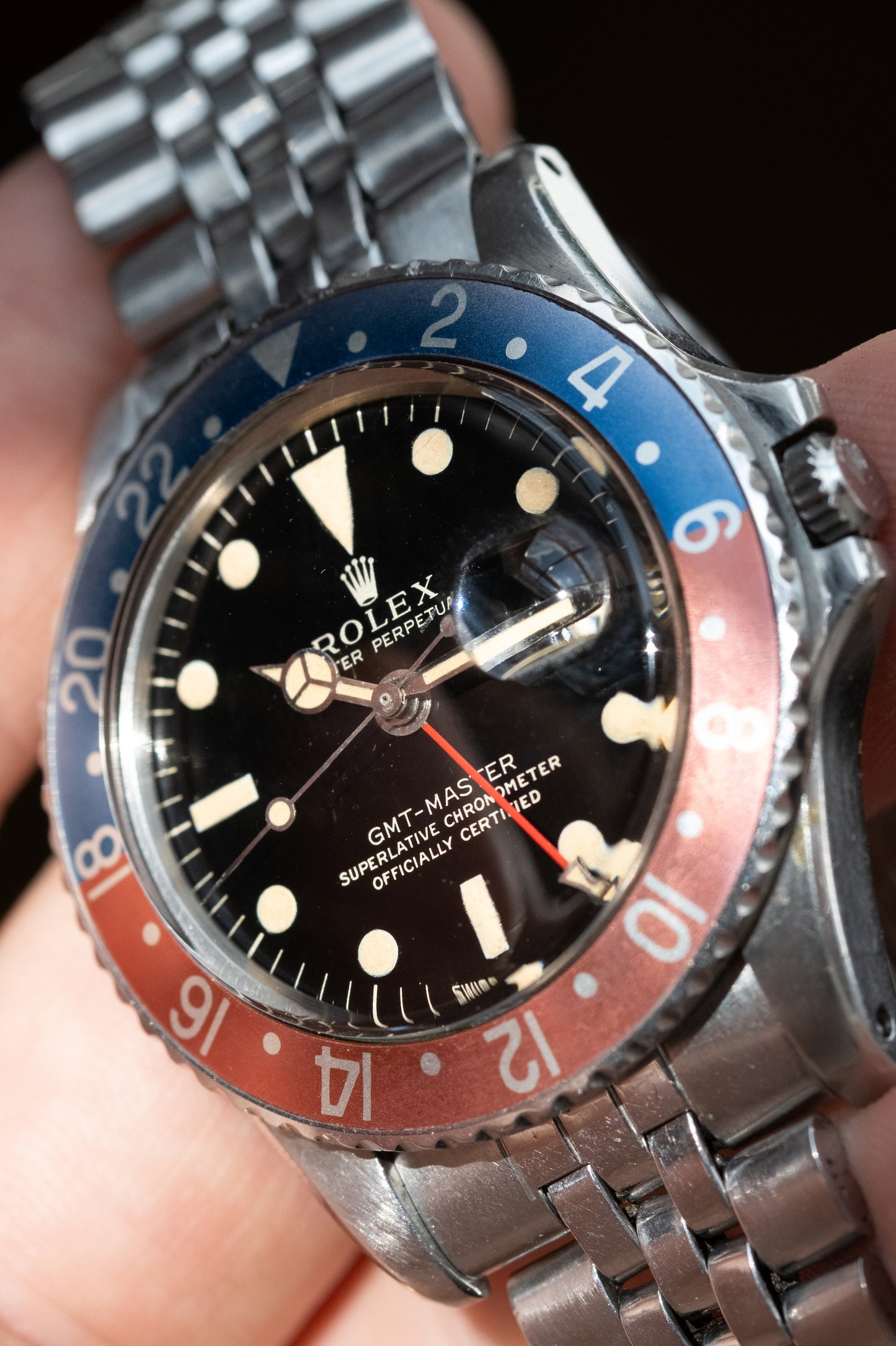 ROLEX GMT Master Ref. 1675 Gilt Mirror Gloss "Wide Swiss" Dial (1966)