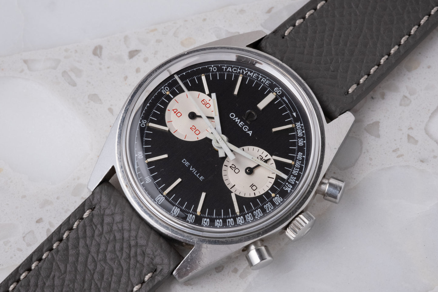 OMEGA De Ville Chronograph Grey Reverse Panda Dial Ref. 145.017 (1970)