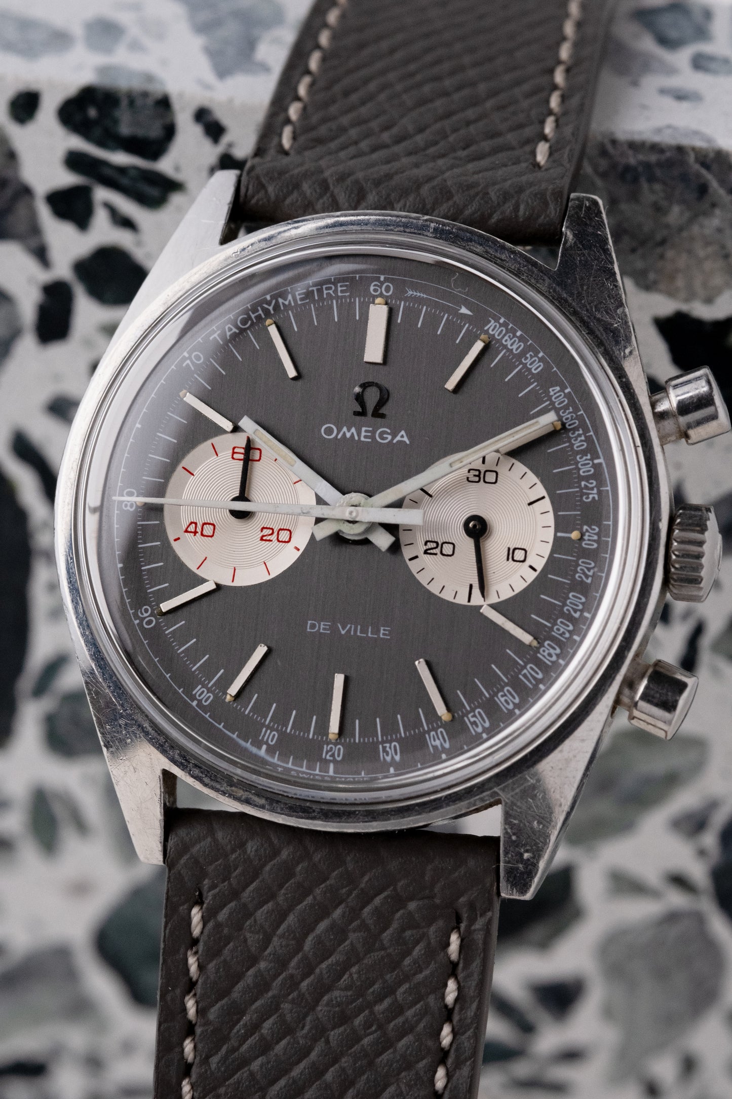 OMEGA De Ville Chronograph Grey Reverse Panda Dial Ref. 145.017 (1970)