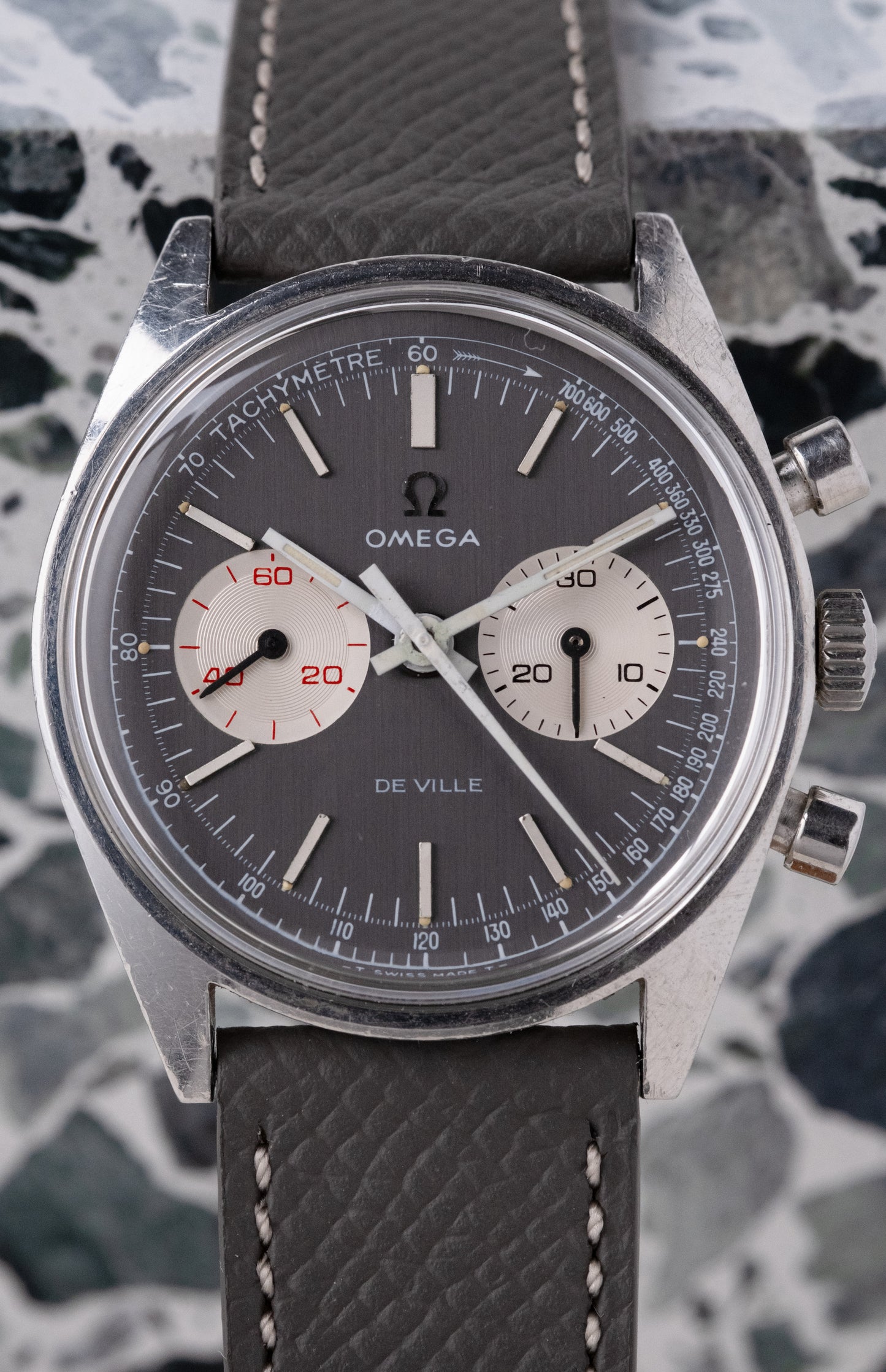 OMEGA De Ville Chronograph Grey Reverse Panda Dial Ref. 145.017 (1970)