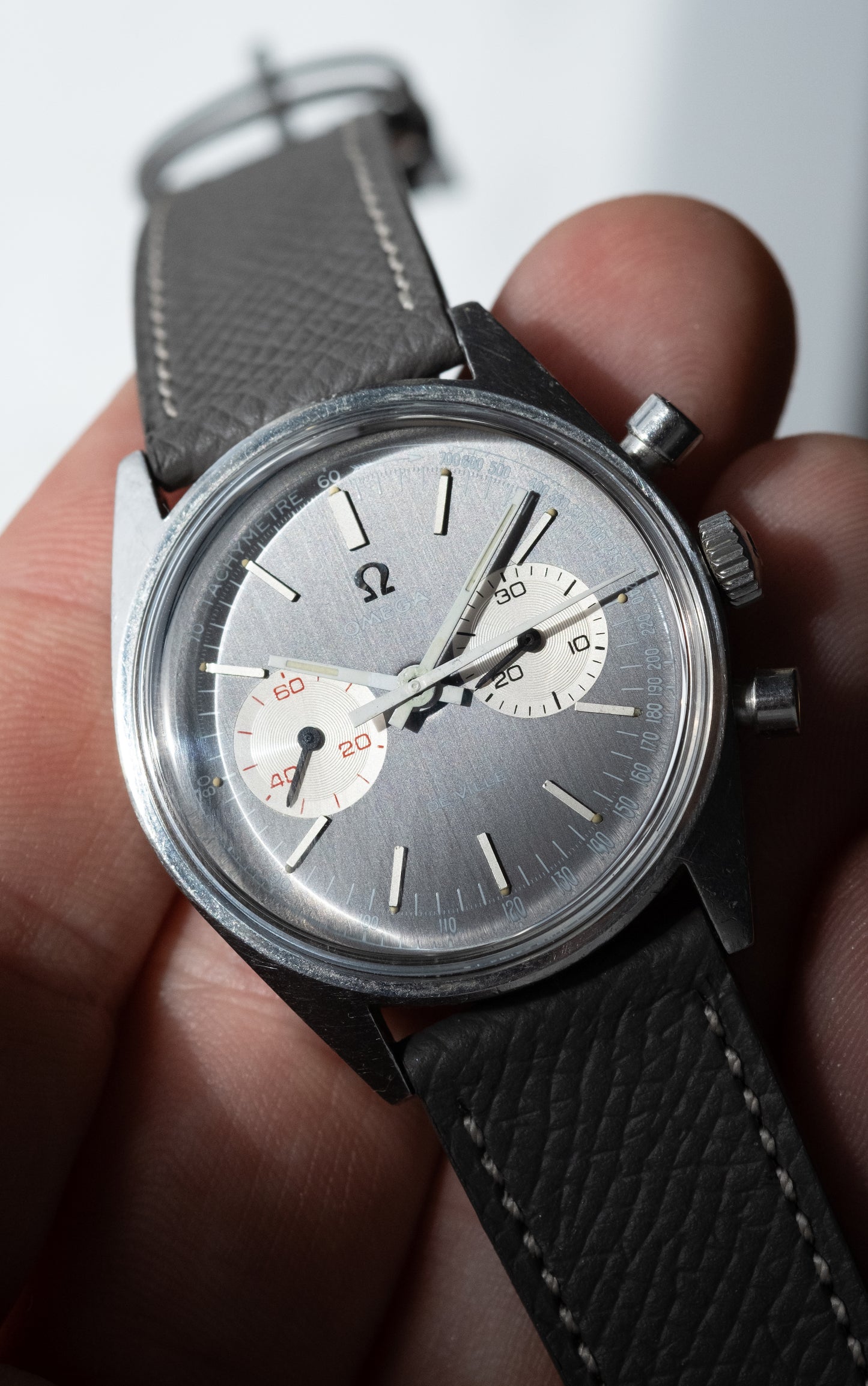 OMEGA De Ville Chronograph Grey Reverse Panda Dial Ref. 145.017 (1970)