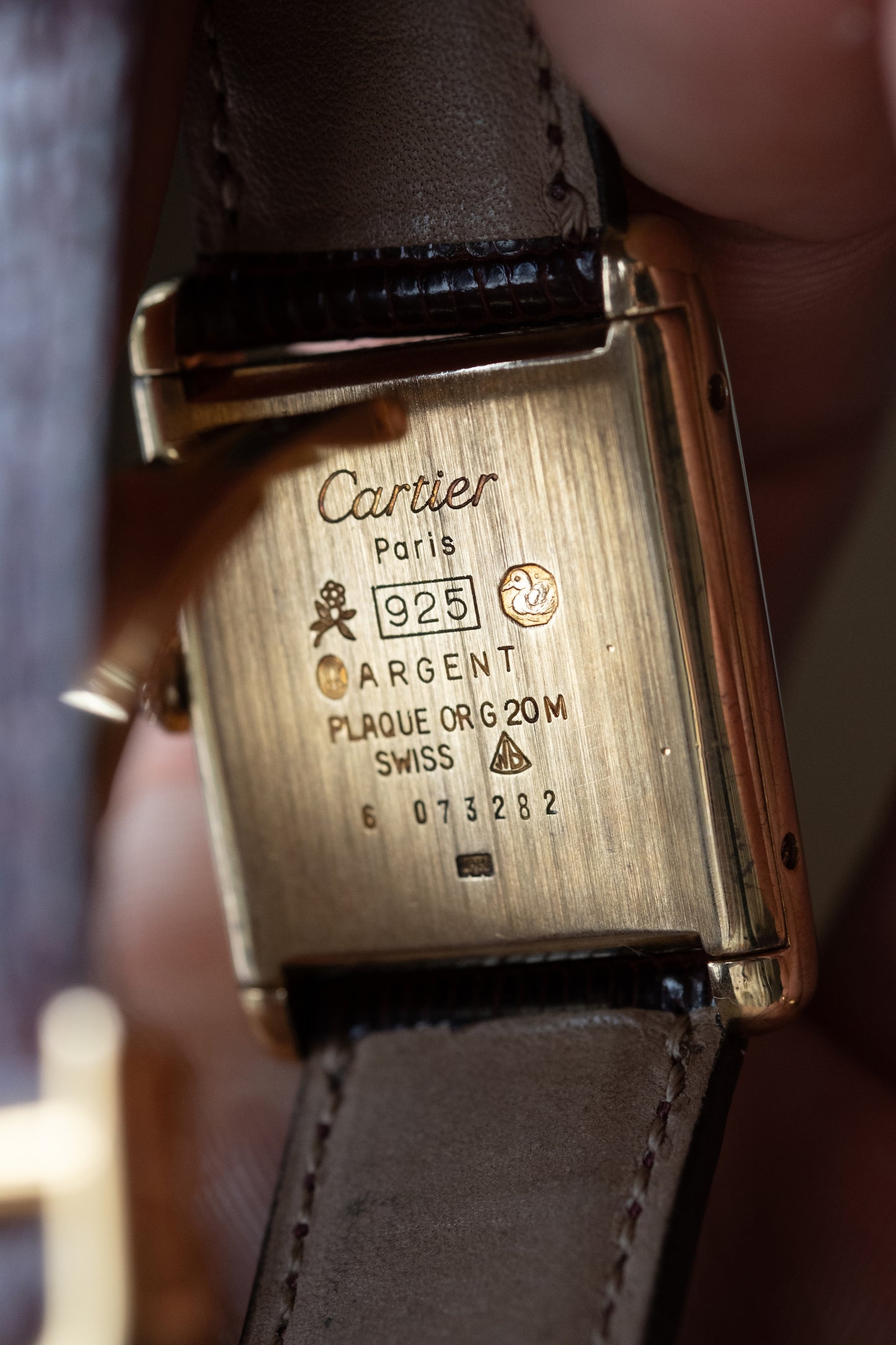 CARTIER Must De Cartier Tank Burgundy Vermeil Manual Wind (c. 1970s)