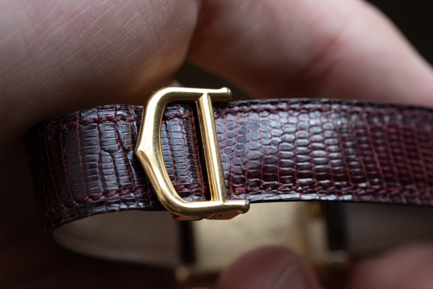 CARTIER Must De Cartier Tank Burgundy Vermeil Manual Wind (c. 1970s)