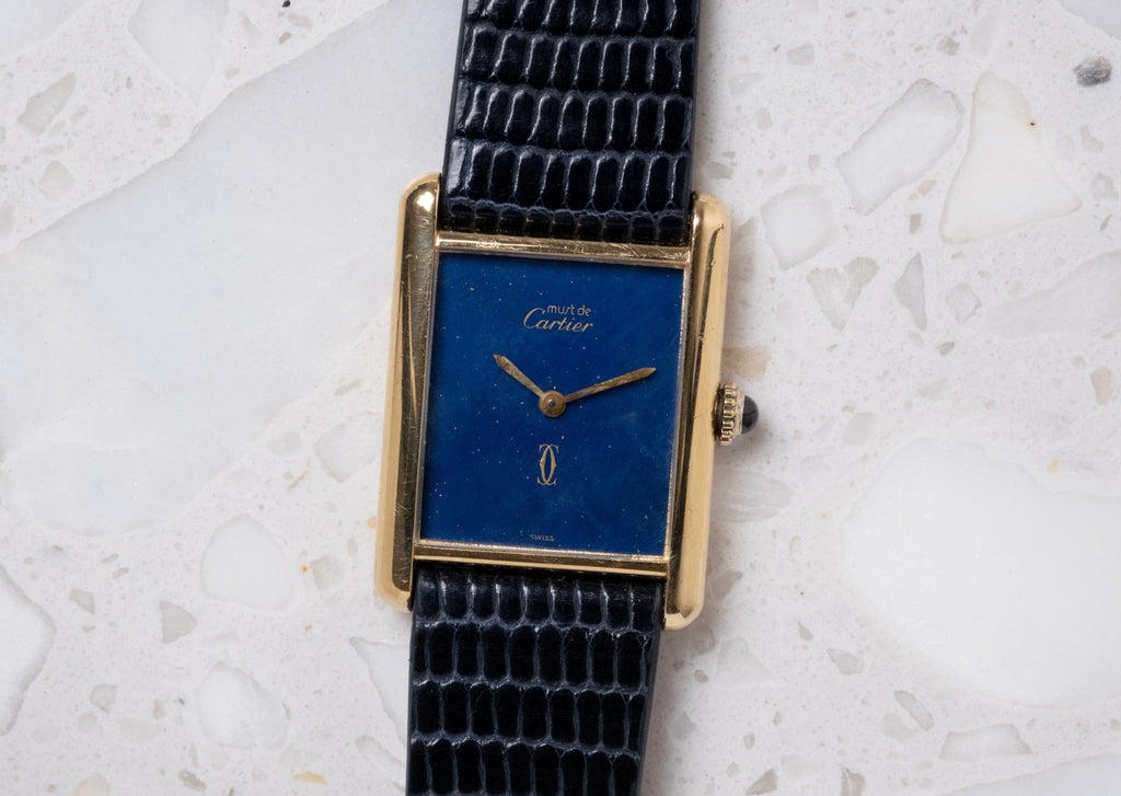 CARTIER Must de Cartier Tank Blue Lapis Manual Wind (c. 1970s)