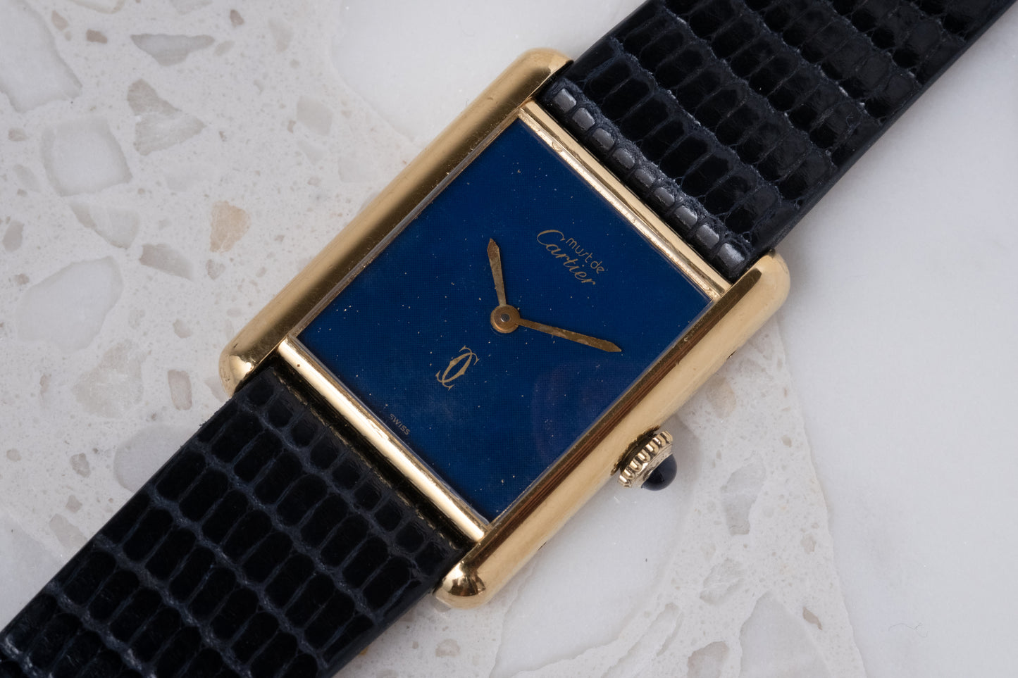 CARTIER Must de Cartier Tank Blue Lapis Manual Wind (c. 1970s)