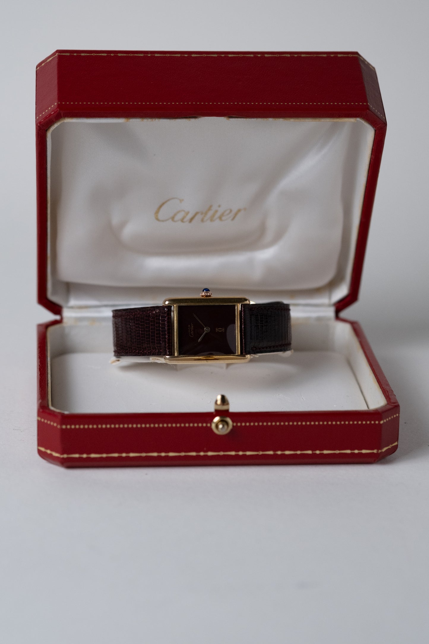 CARTIER Must De Cartier Tank Burgundy Vermeil Manual Wind (c. 1970s)