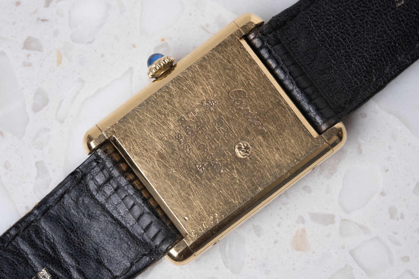 CARTIER Must de Cartier Tank Vermeil Black Dial Manual Wind (c. 1980s)