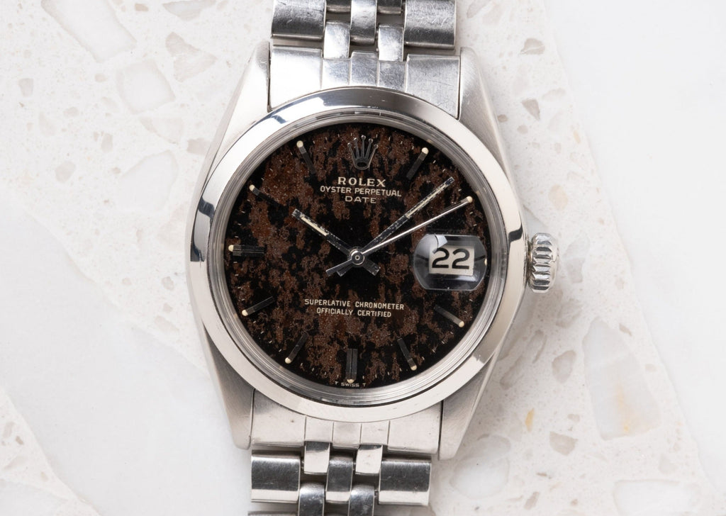 ROLEX Oyster Perpetual Date Ref. 1500 Tropical Camo Dial Box and Papers (1969)