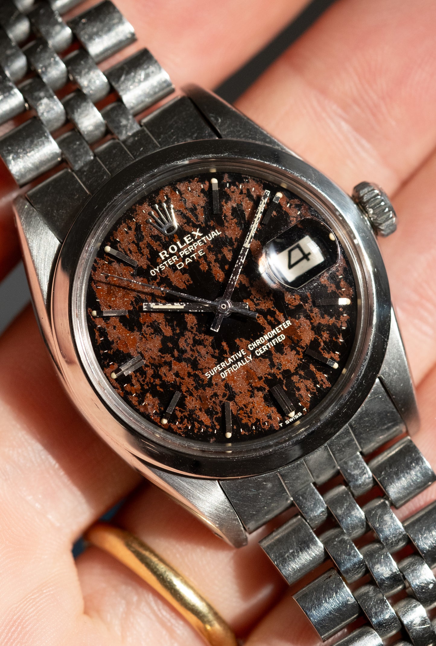 ROLEX Oyster Perpetual Date Ref. 1500 Tropical Camo Dial Box and Papers (1969)