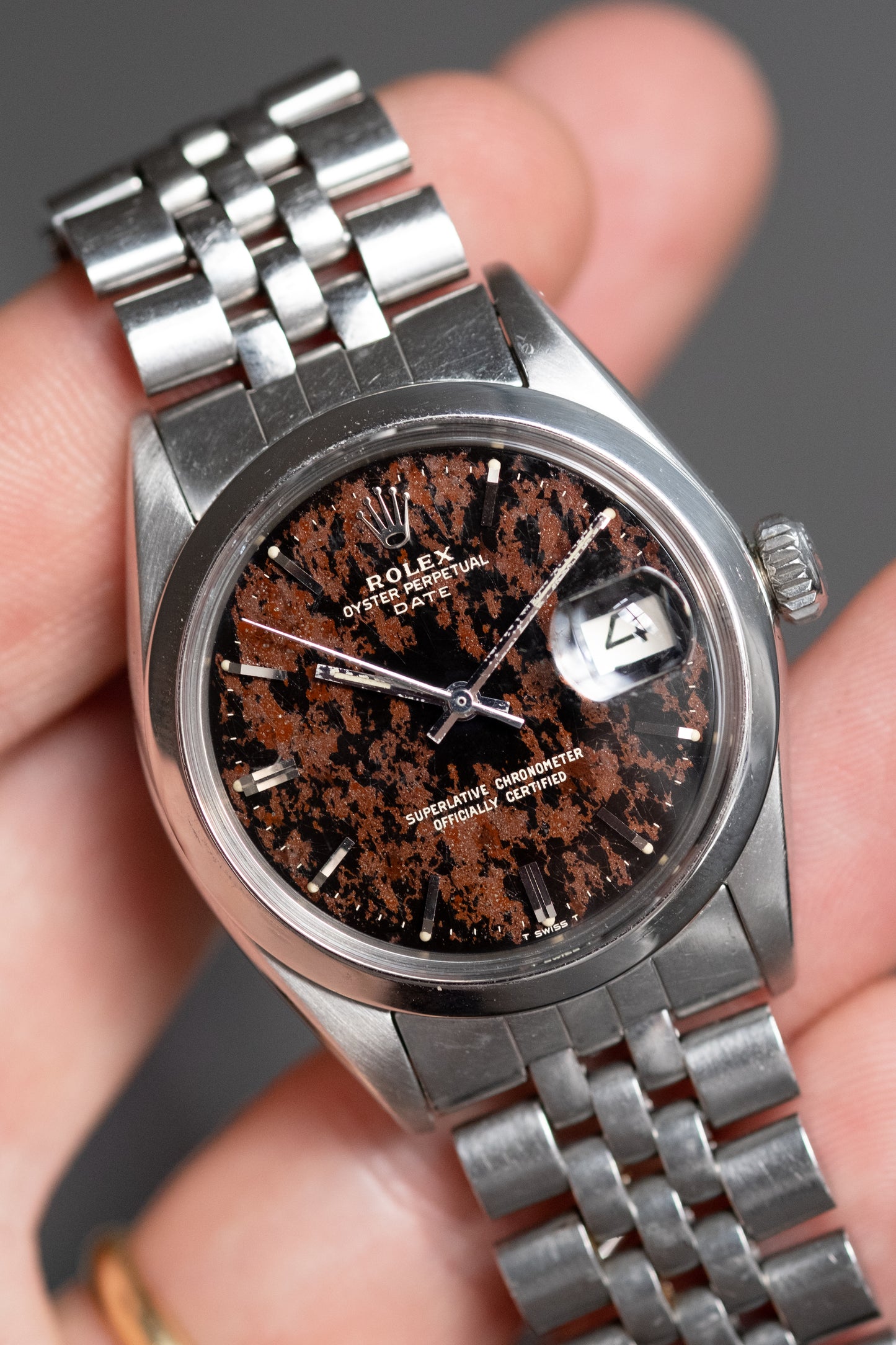 ROLEX Oyster Perpetual Date Ref. 1500 Tropical Camo Dial Box and Papers (1969)