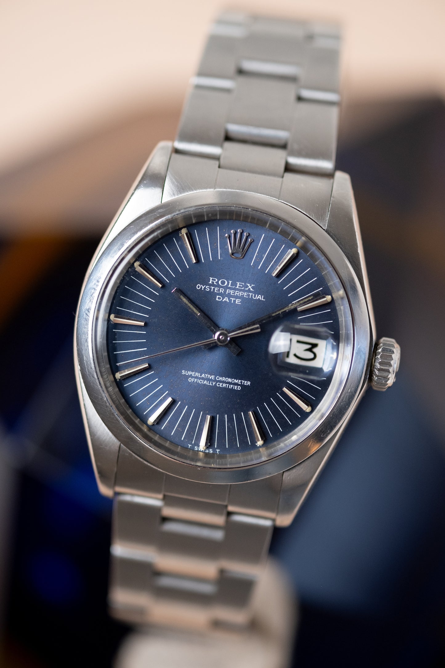 ROLEX Oyster Perpetual Date Ref. 1500 Long Index Blue Dial (1971)