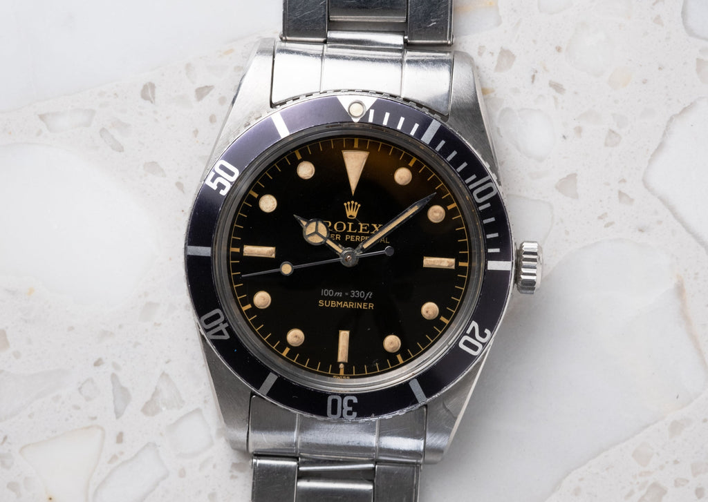 ROLEX Submariner Small Crown Ref. 5508 Gilt Exclamation Point Dial Box, Guarantee and Service Papers (1959)