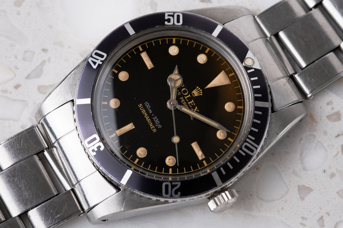 ROLEX Submariner Small Crown Ref. 5508 Gilt Exclamation Point Dial Box, Guarantee and Service Papers (1959)