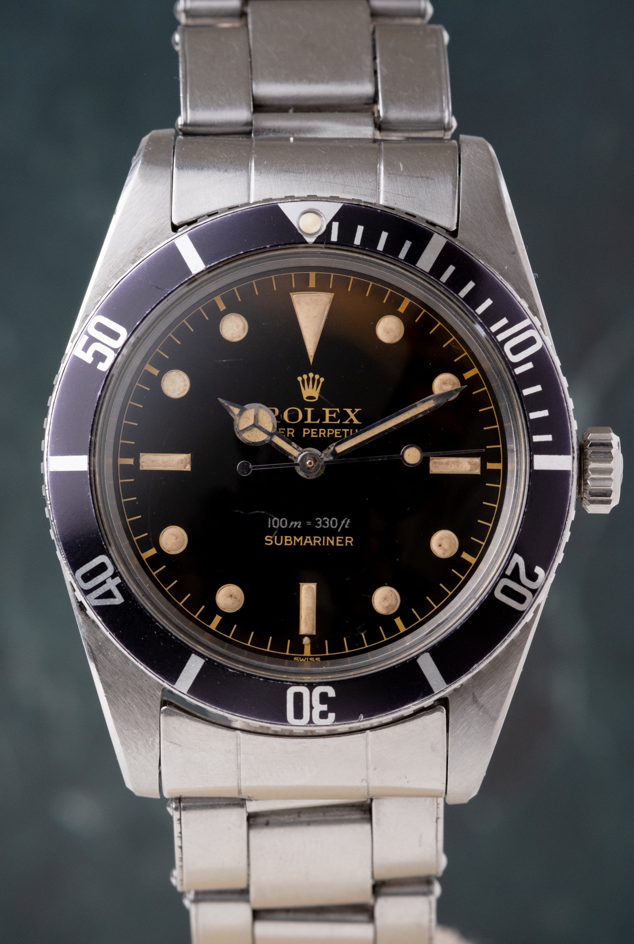 ROLEX Submariner Small Crown Ref. 5508 Gilt Exclamation Point Dial Box, Guarantee and Service Papers (1959)