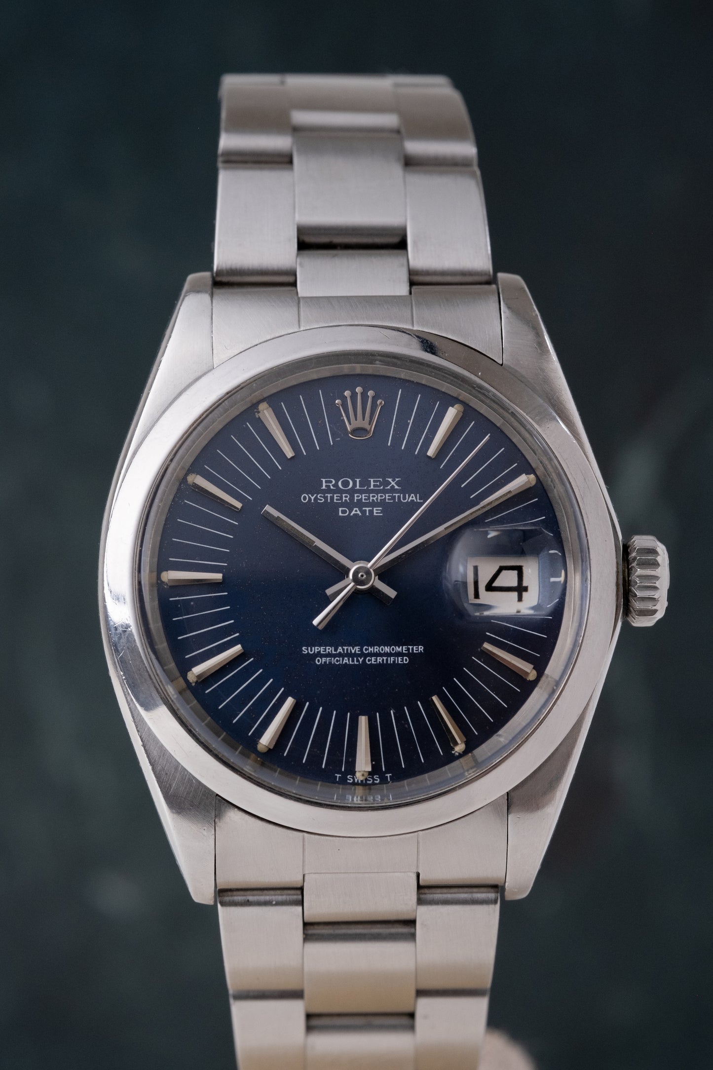 ROLEX Oyster Perpetual Date Ref. 1500 Long Index Blue Dial (1971)