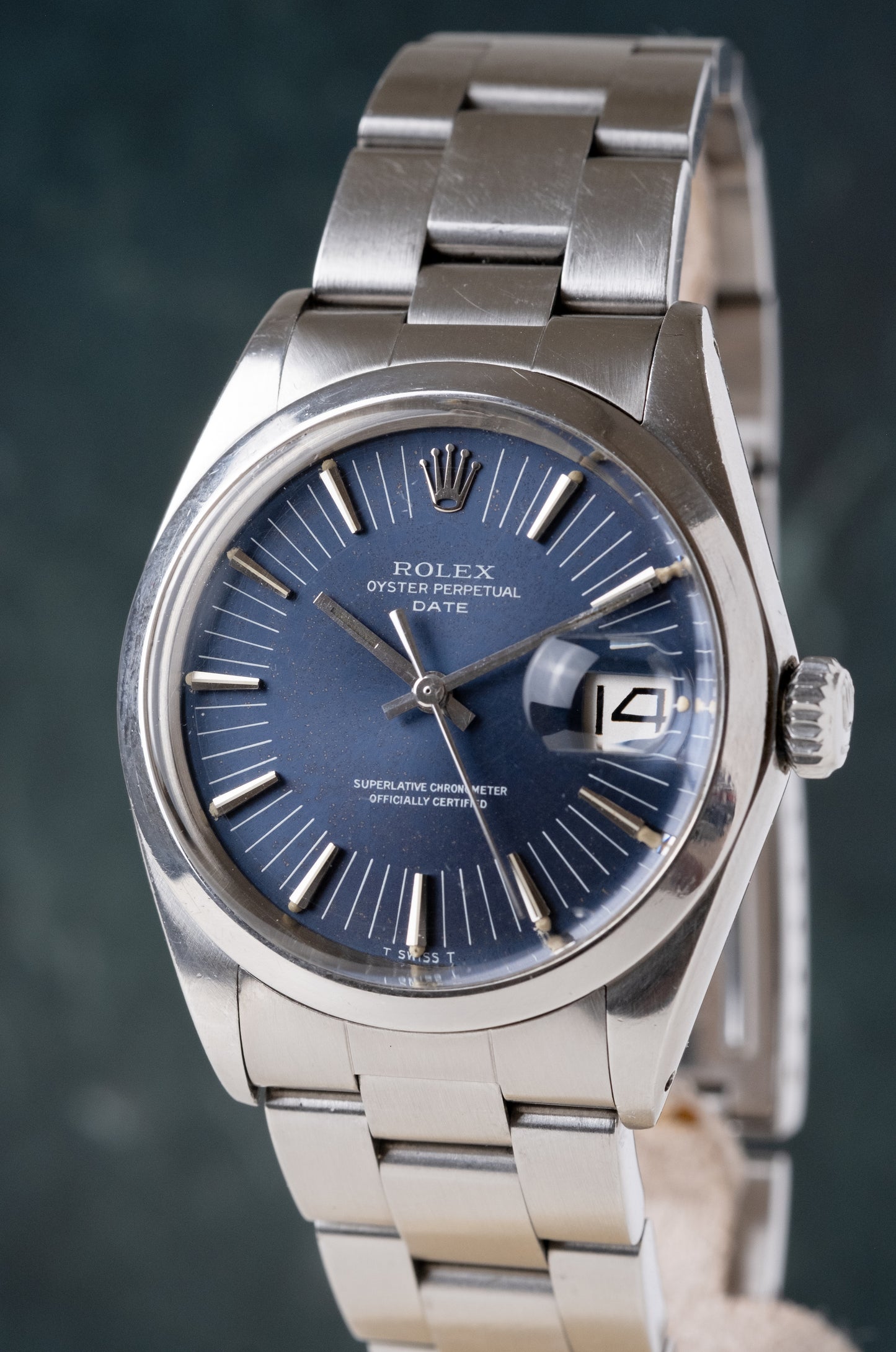 ROLEX Oyster Perpetual Date Ref. 1500 Long Index Blue Dial (1971)