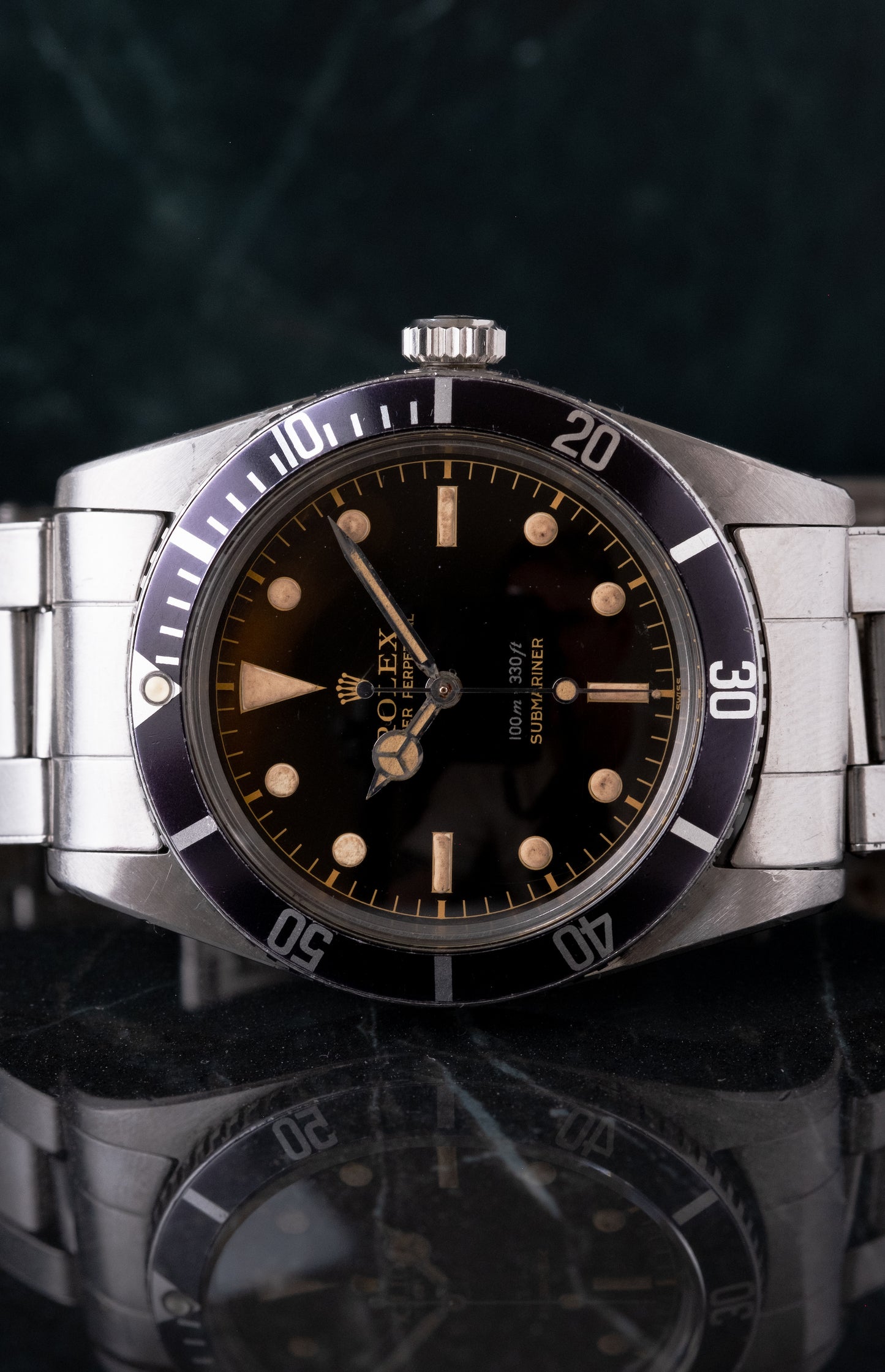ROLEX Submariner Small Crown Ref. 5508 Gilt Exclamation Point Dial Box, Guarantee and Service Papers (1959)