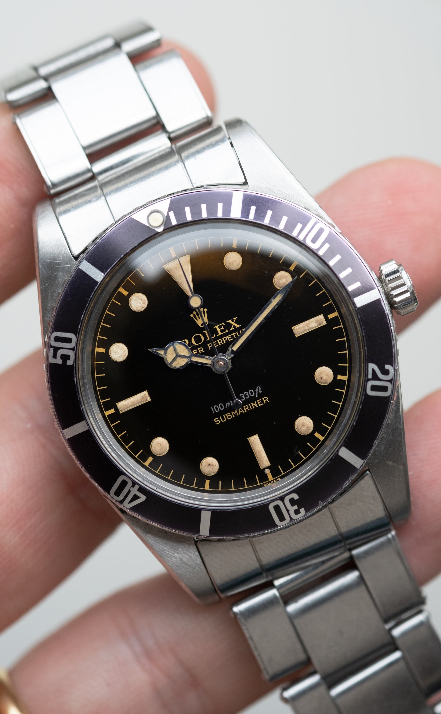 ROLEX Submariner Small Crown Ref. 5508 Gilt Exclamation Point Dial Box, Guarantee and Service Papers (1959)